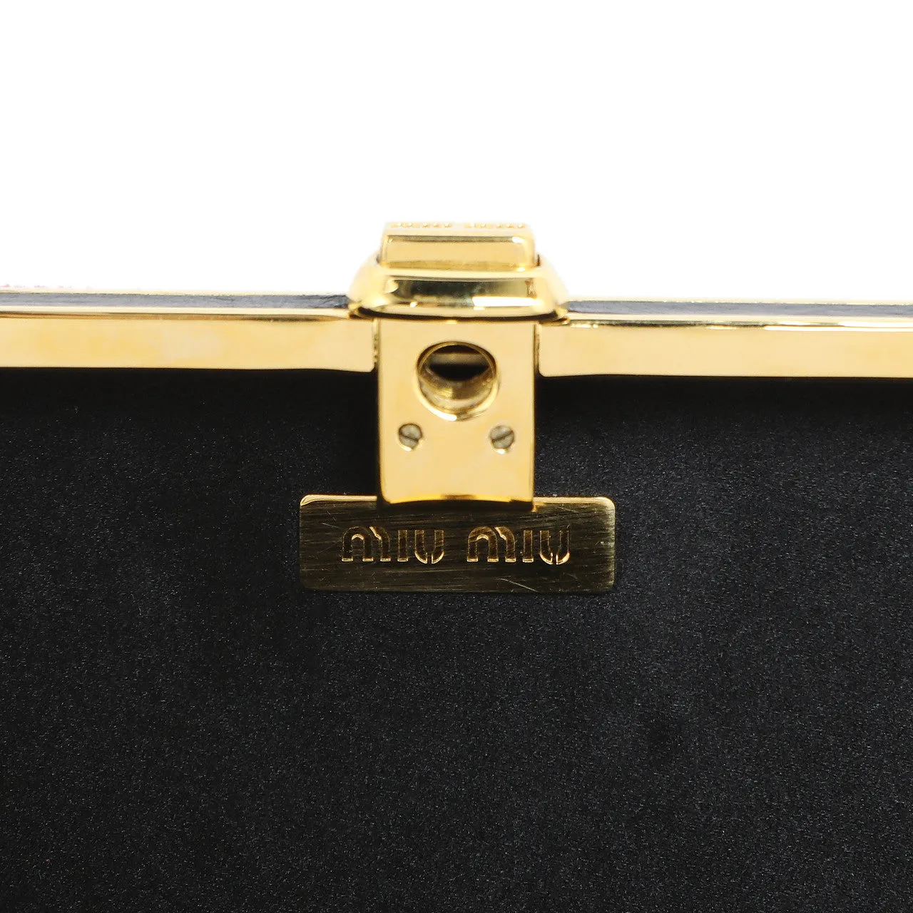 Miu Miu Striped Suede Box  Clutch