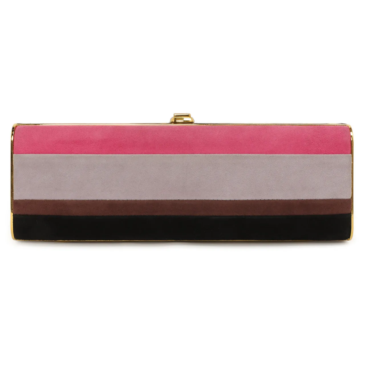 Miu Miu Striped Suede Box  Clutch