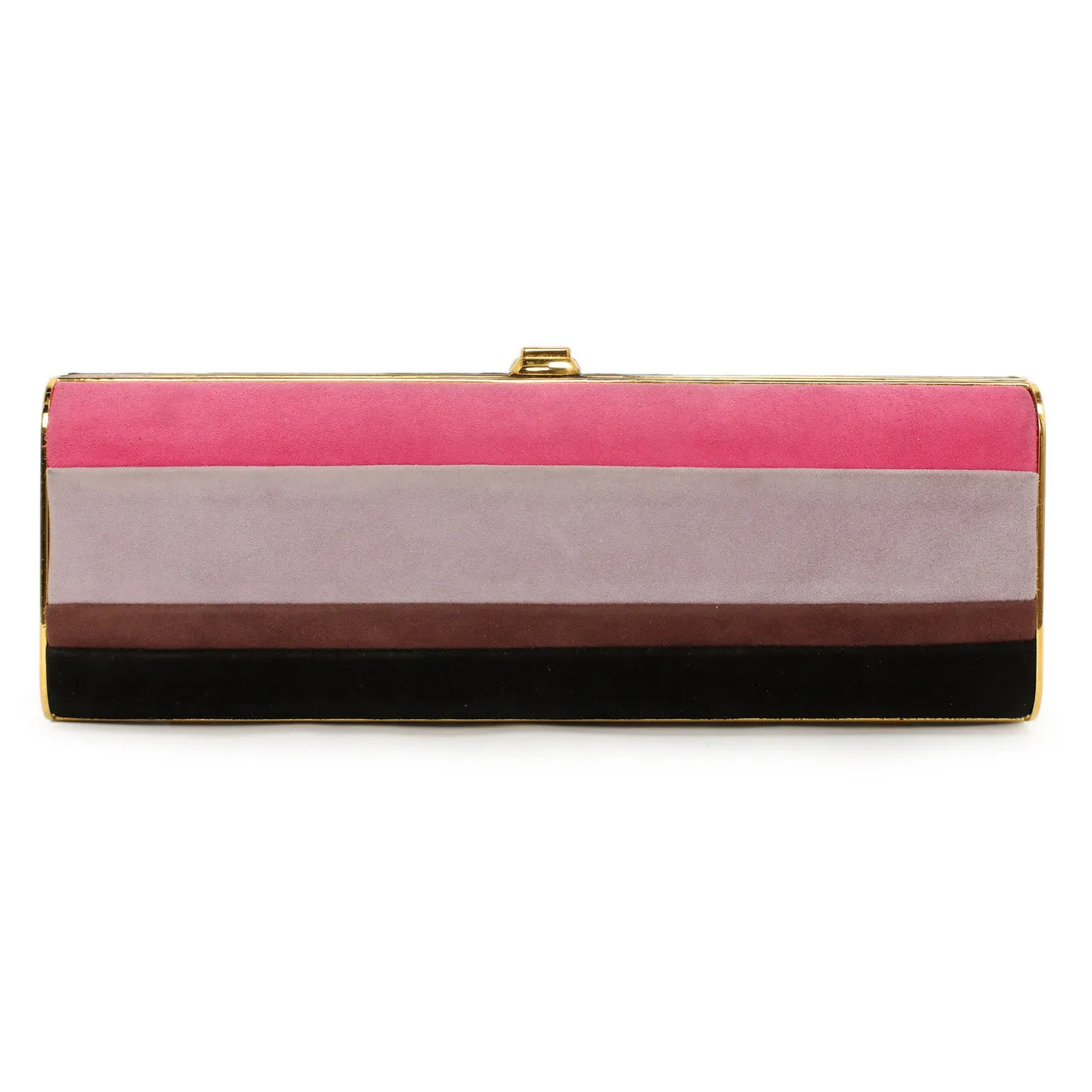 Miu Miu Striped Suede Box  Clutch
