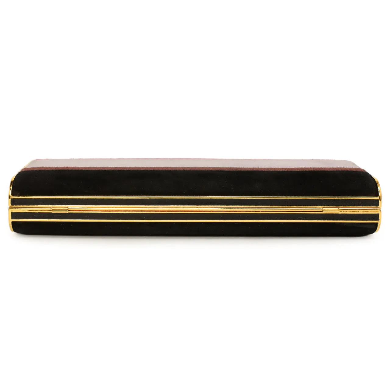 Miu Miu Striped Suede Box  Clutch