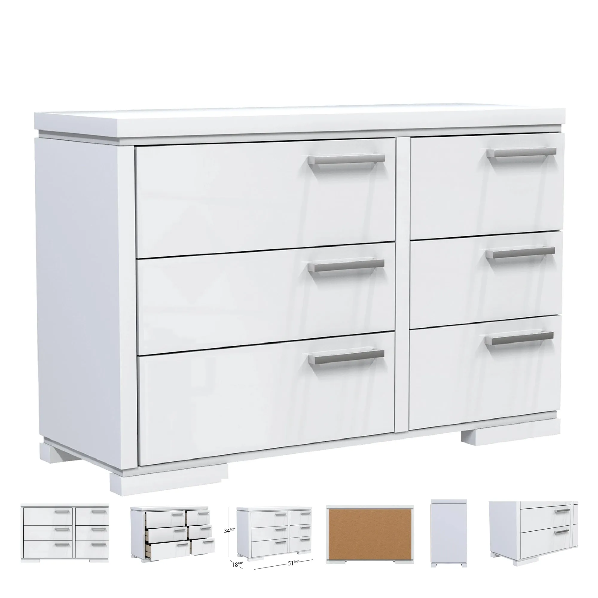 Moderna convertible crib, joe 6-drawer dresser & boobeyeh mattress