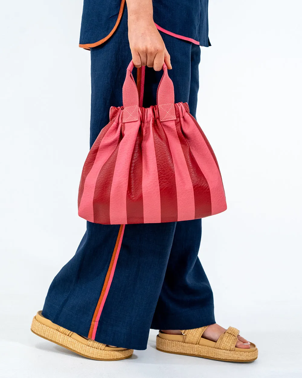 Montague Tote - Burgundy Stripe