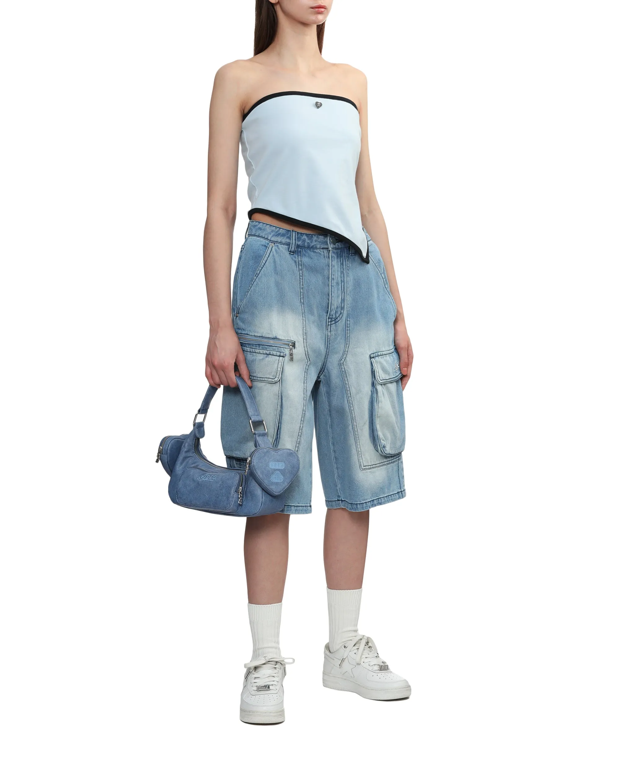 Moonface multi-pocket shoulder bag
