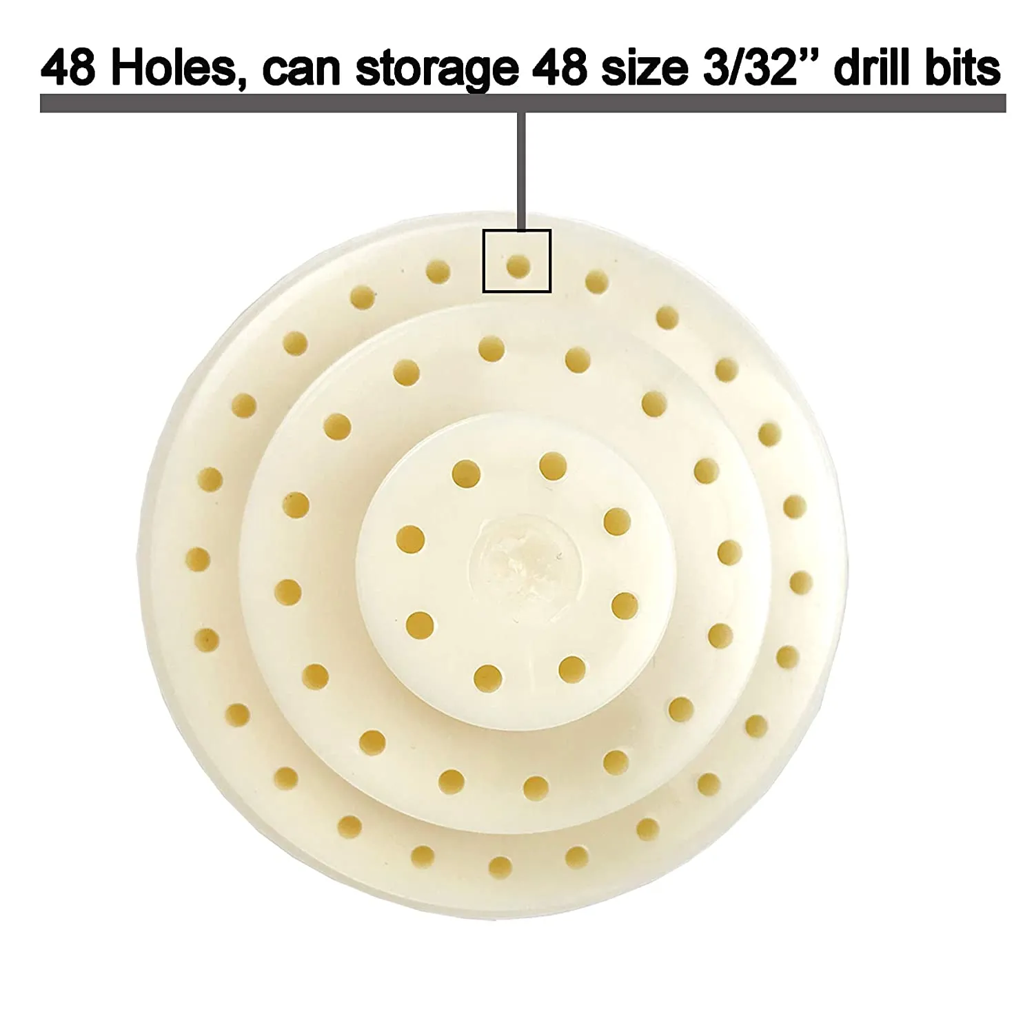 MPNETDEAL Nail Drill Bits Holder with Dust Proof Cover 48 Big Holes Storage Stand Displayer Container Organizer Box Case, Acrylic Nails Necessary Tools for Home Use or Nail Salon (Natural)