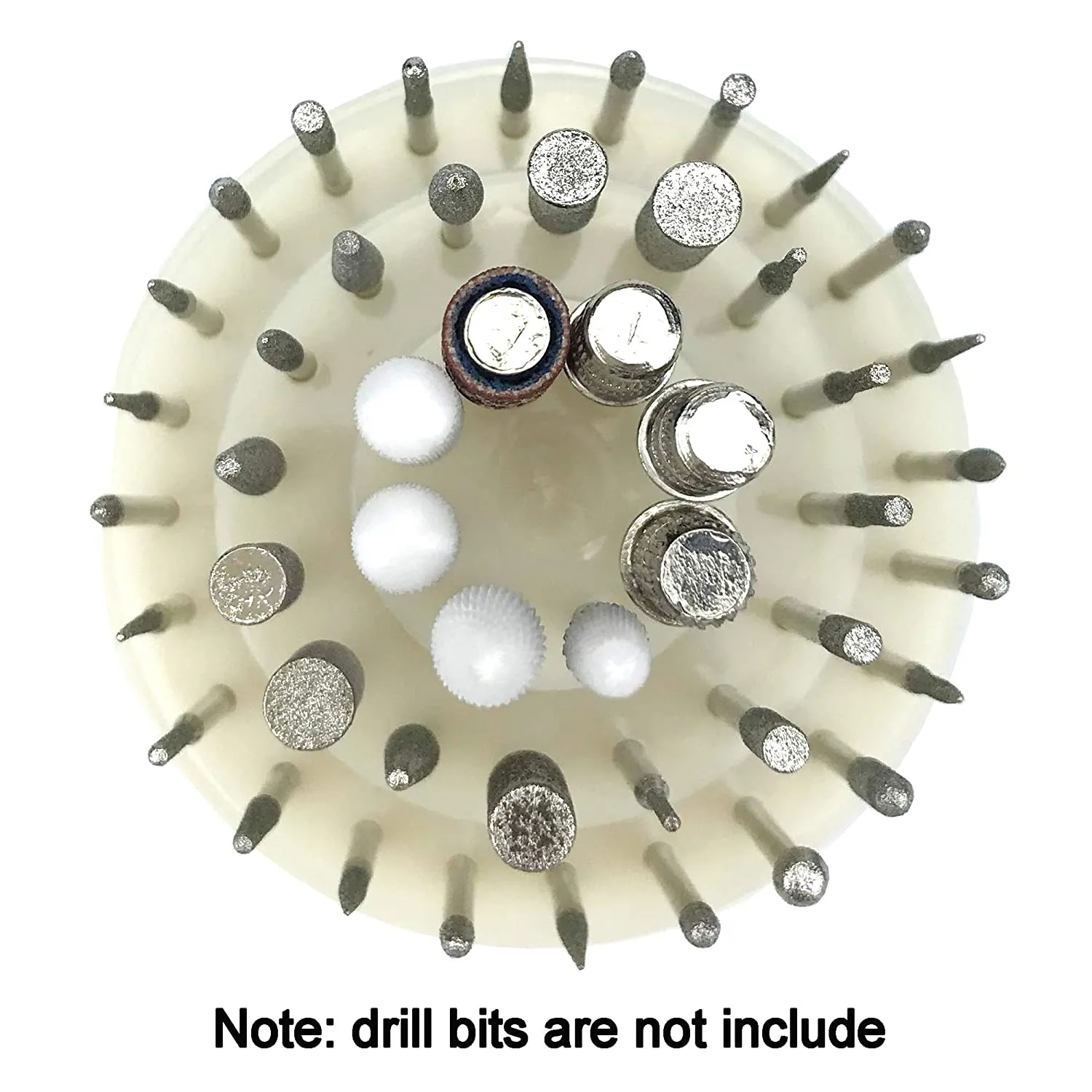 MPNETDEAL Nail Drill Bits Holder with Dust Proof Cover 48 Big Holes Storage Stand Displayer Container Organizer Box Case, Acrylic Nails Necessary Tools for Home Use or Nail Salon (Natural)
