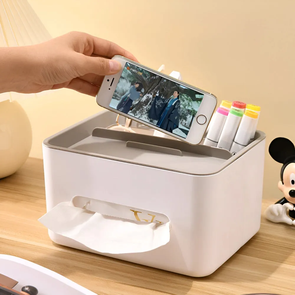 Multifunctional Tissue Box and Desk Organizer