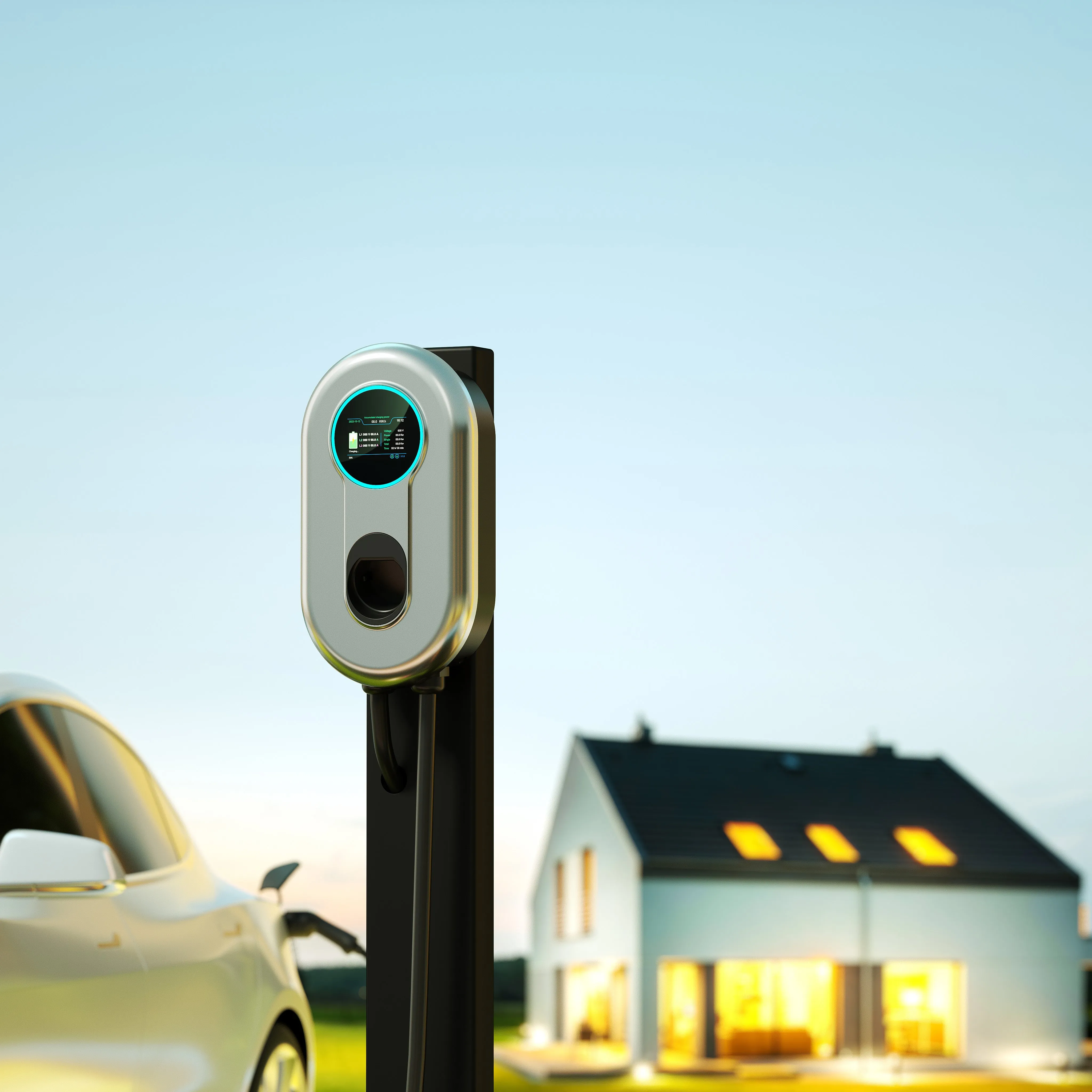 MX01  lcd app rfid card home use ev car charger
