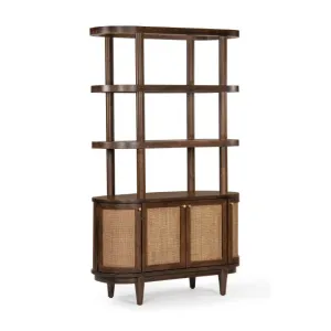Natural Curve Bookcase with Hidden Storage