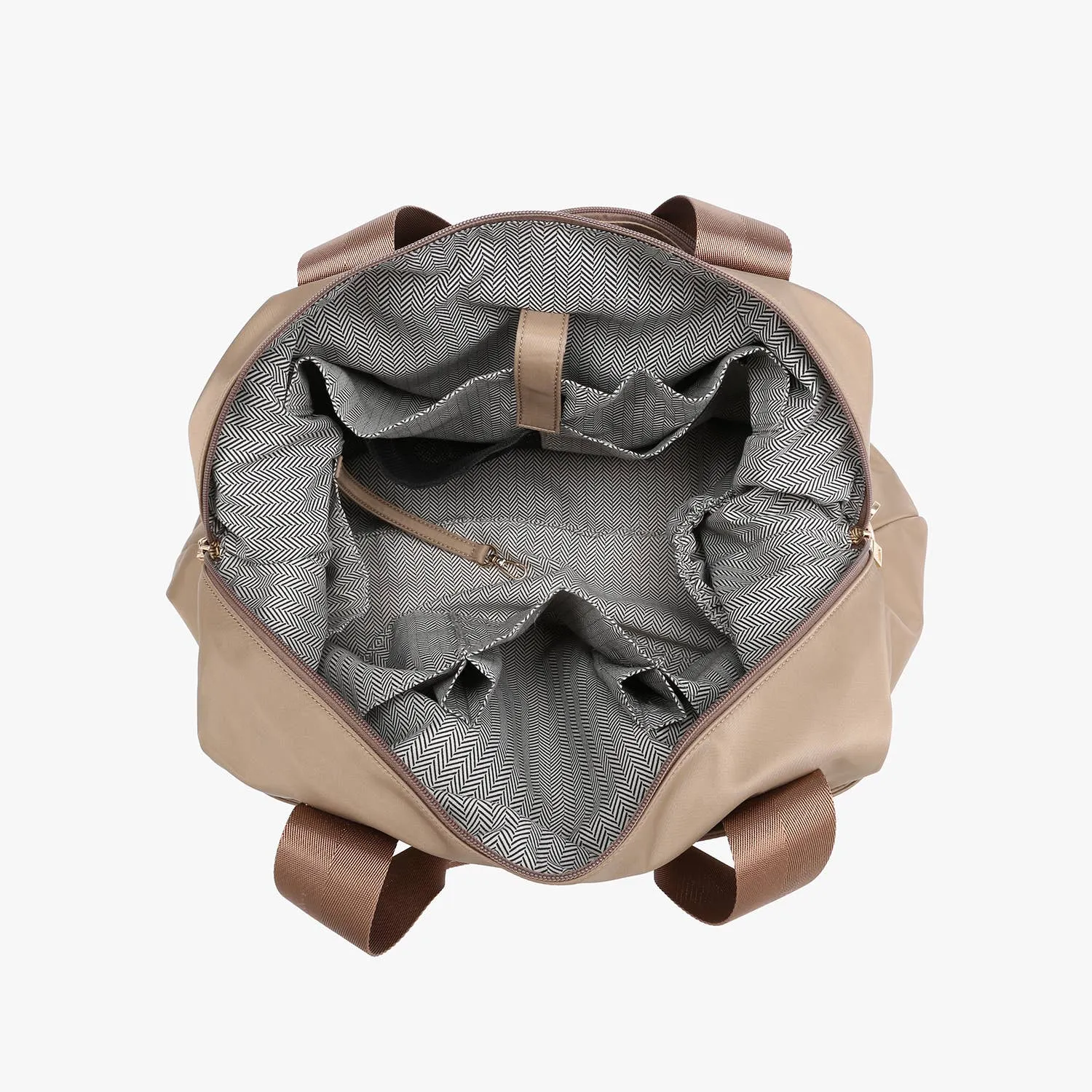 Navy Nylon Weekender w/ Dual Handles: Black