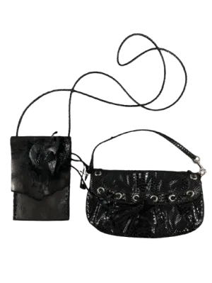 Nine West Snakeskin Look And Handcrafted Leather Evening Bag
