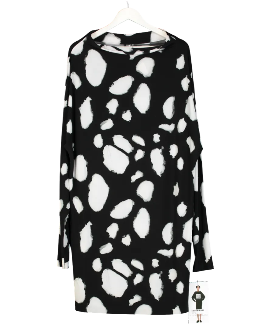 Norma Kamali off-the-shoulder convertible printed stretch-jersey midi dress UK L