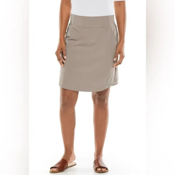 NWT Coolibar Pisa Skort in black. Longer length. Stretch. UPF 50 