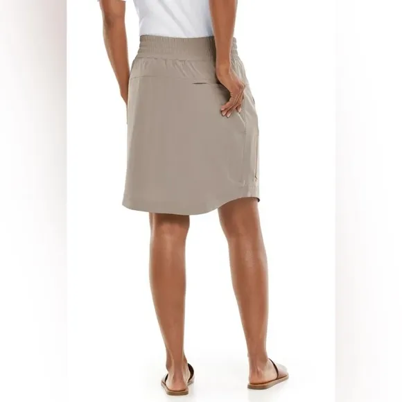 NWT Coolibar Pisa Skort in black. Longer length. Stretch. UPF 50 