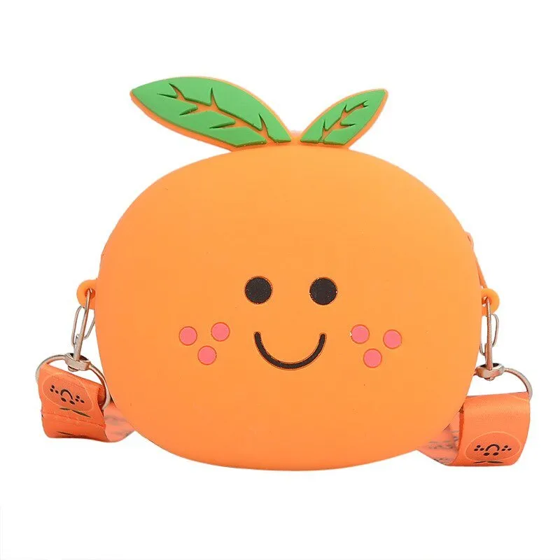 Orange Fruit Mini Coin Purse: Kids Shoulder Bag