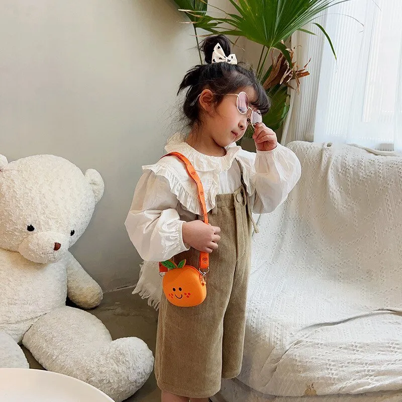 Orange Fruit Mini Coin Purse: Kids Shoulder Bag