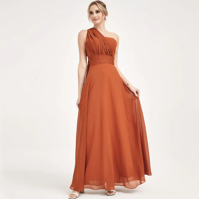 Pale Rose Convertible Chiffon Bridesmaid Dress Wrap Floor Length Gown