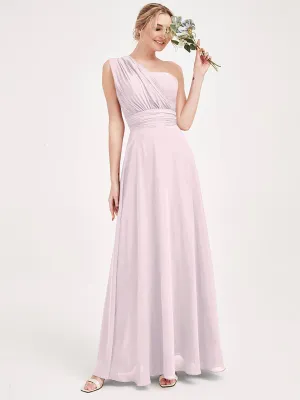 Pale Rose Convertible Chiffon Bridesmaid Dress Wrap Floor Length Gown