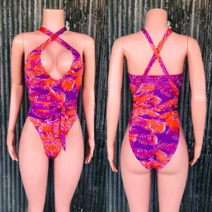 Palm print convertible swimsuit  XS-S