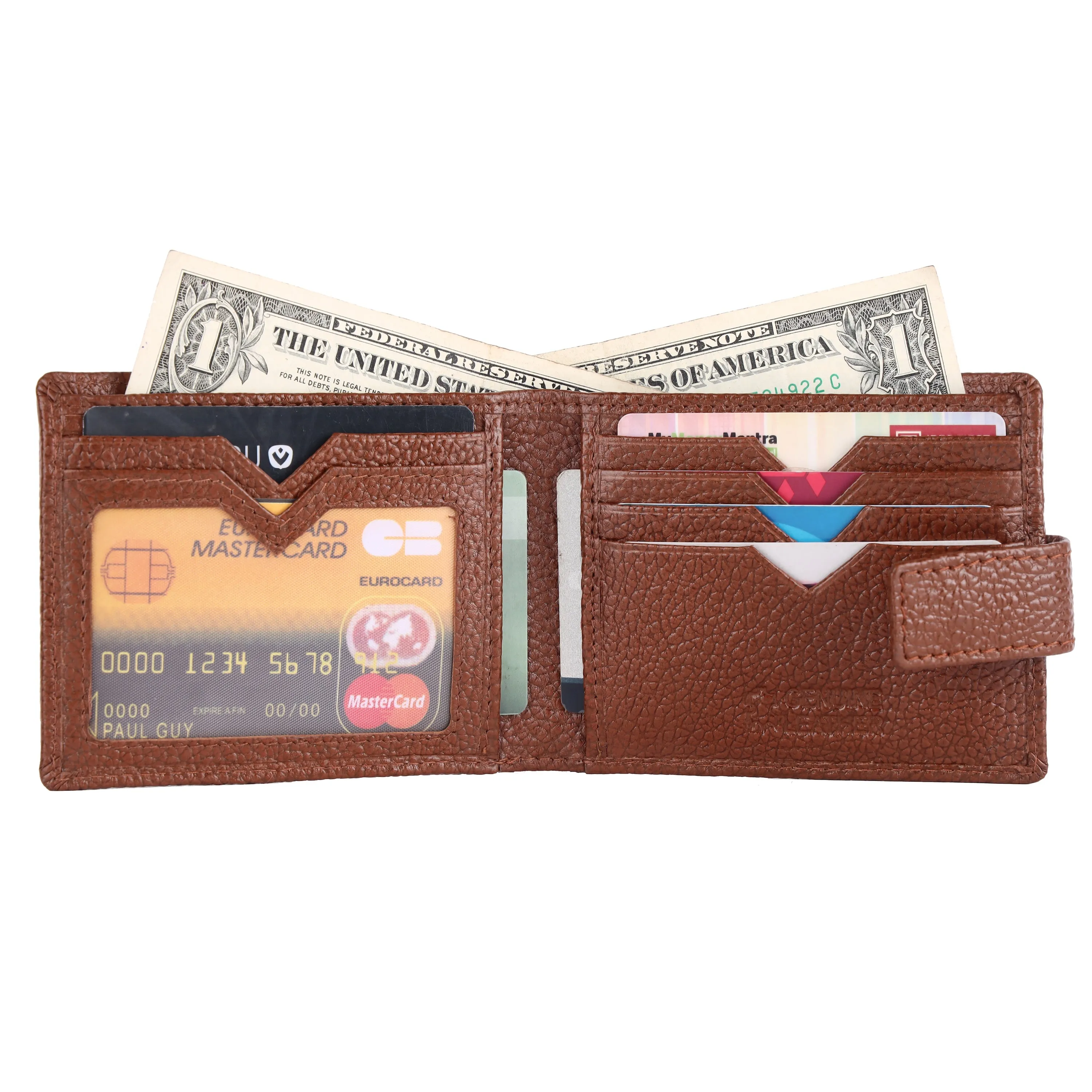 Pebble Texture 10 Card Billfold Wallet #1138L