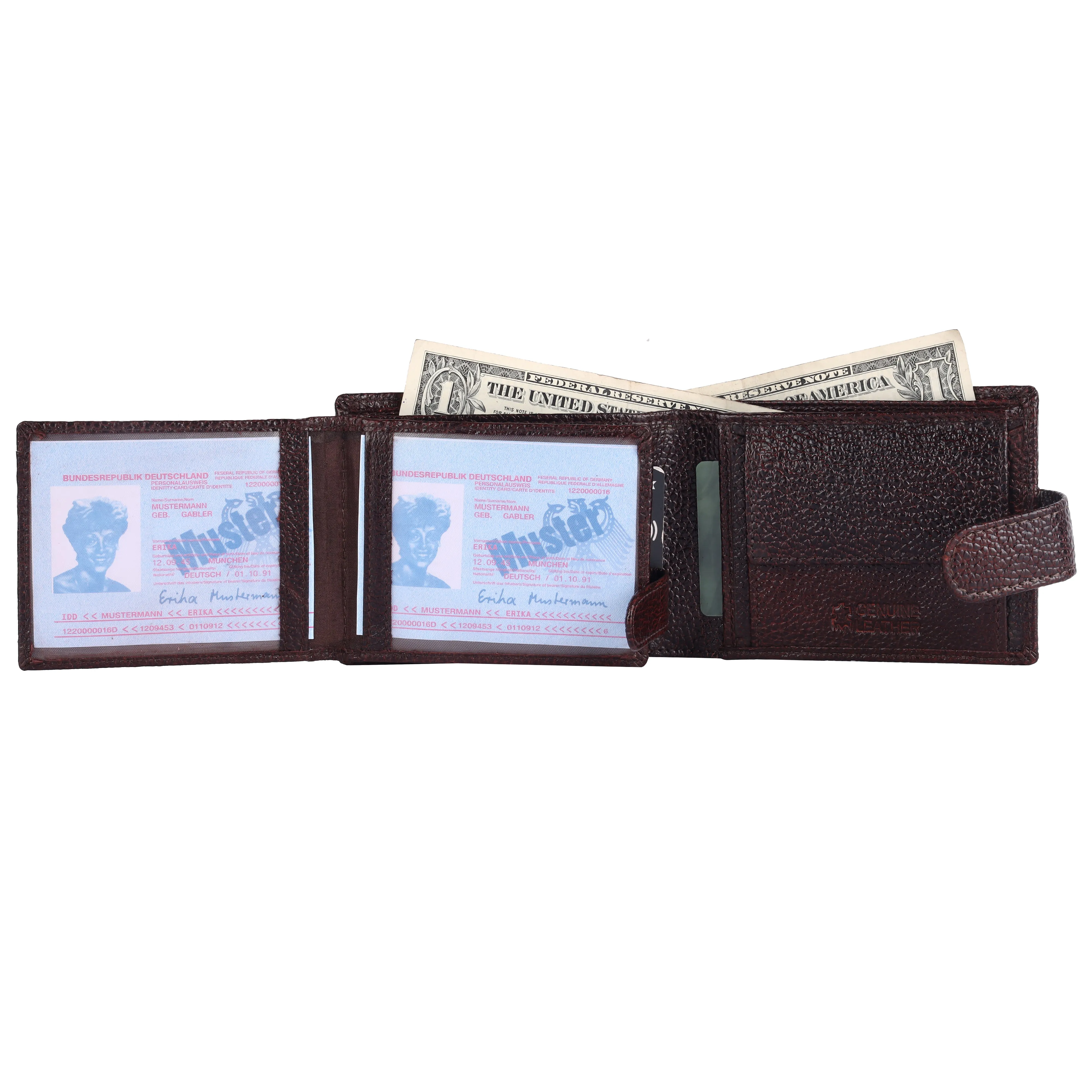 Pebble Texture 16 Card Billfold Coin Pocket Wallet #1013CL