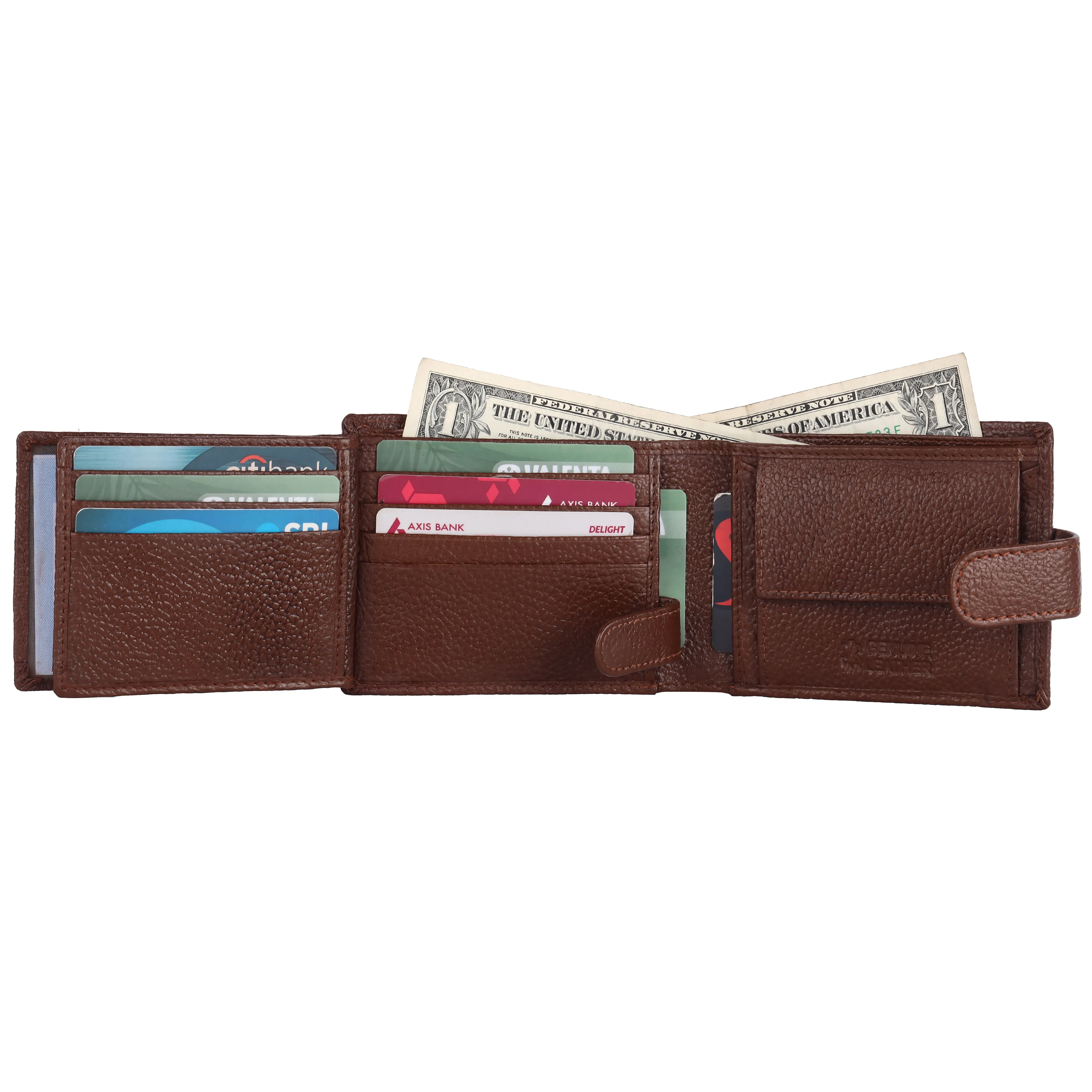Pebble Texture 16 Card Billfold Coin Pocket Wallet #1013CL