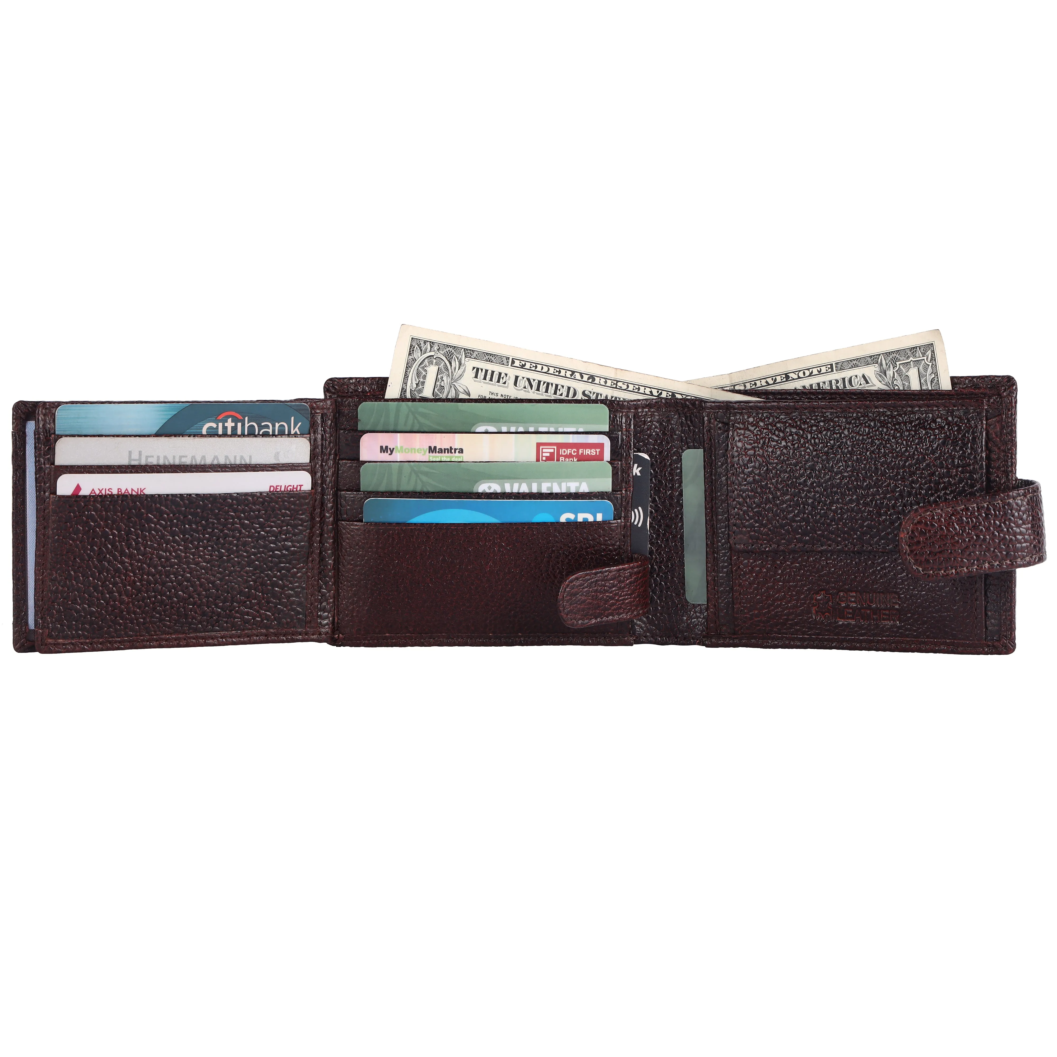 Pebble Texture 16 Card Billfold Coin Pocket Wallet #1013CL