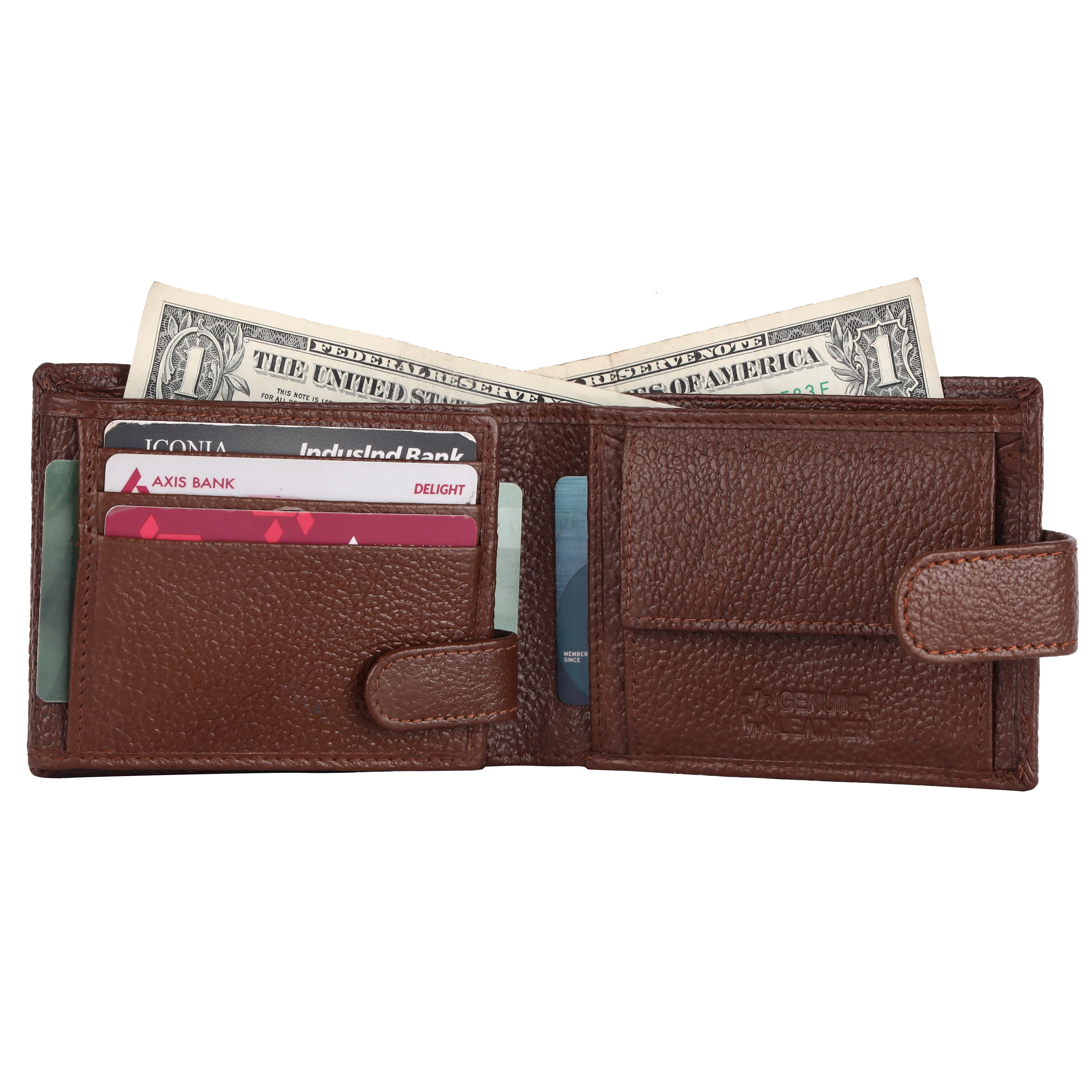 Pebble Texture 16 Card Billfold Coin Pocket Wallet #1013CL