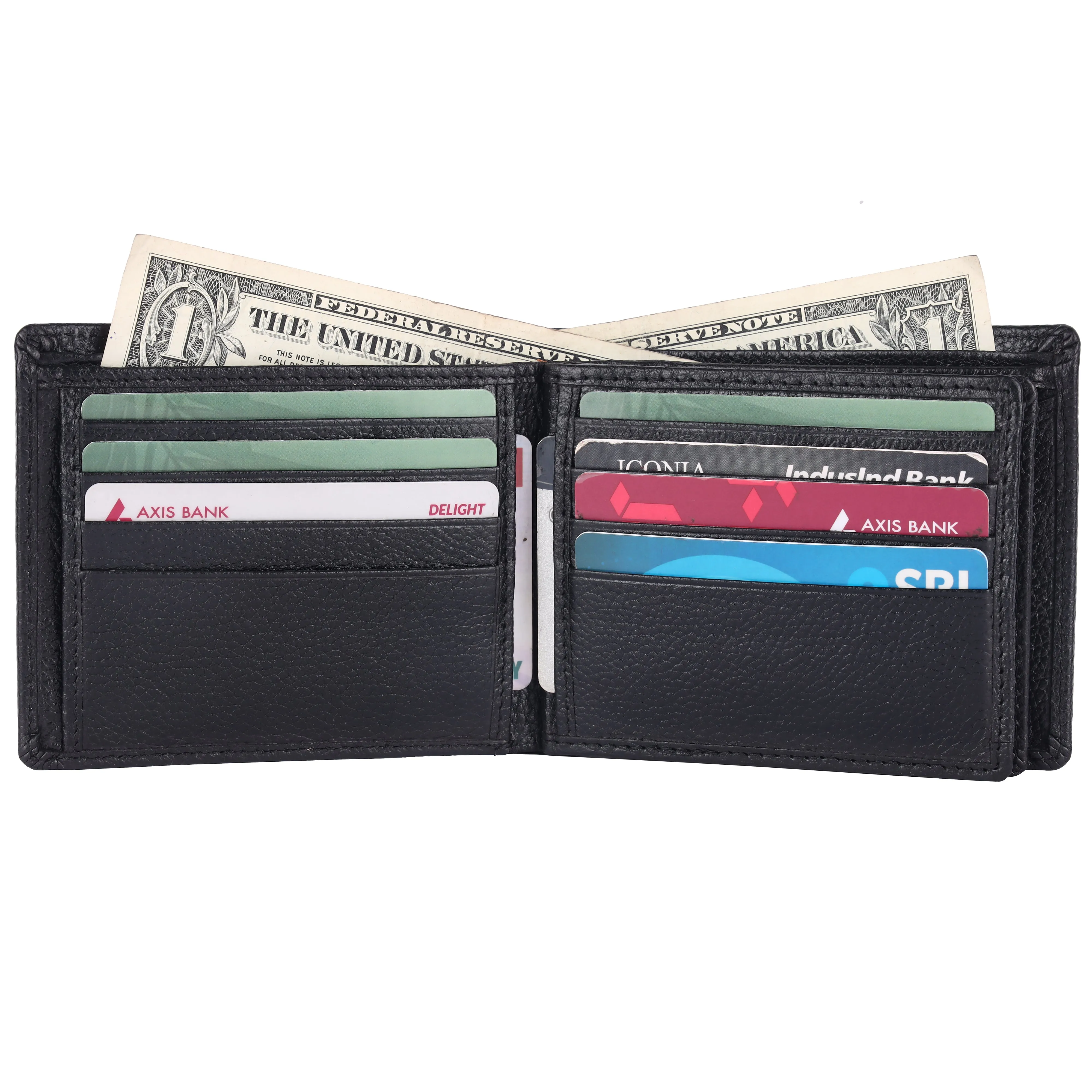 Pebble Texture 16 Card Billfold Coin Pocket Wallet #983C