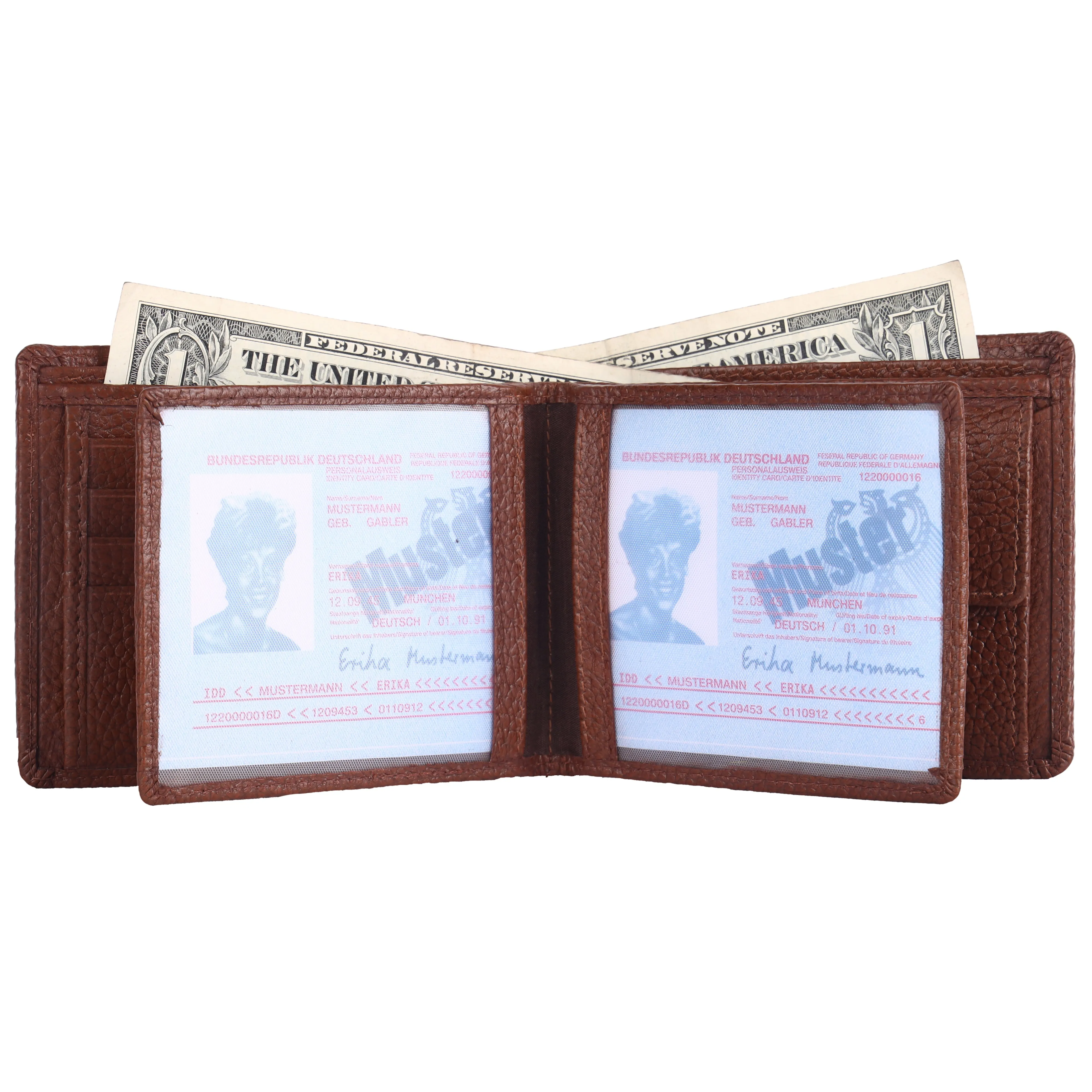 Pebble Texture 16 Card Billfold Coin Pocket Wallet #983C