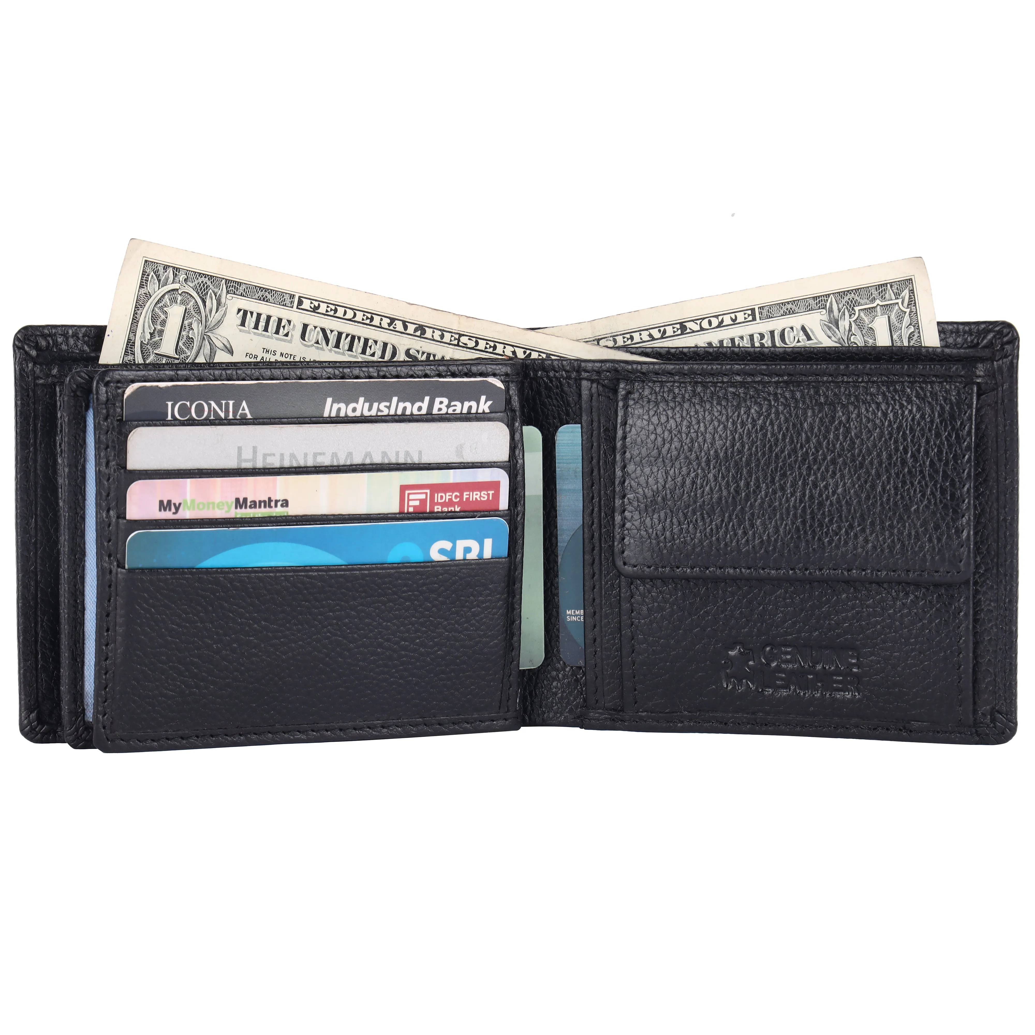 Pebble Texture 16 Card Billfold Coin Pocket Wallet #983C