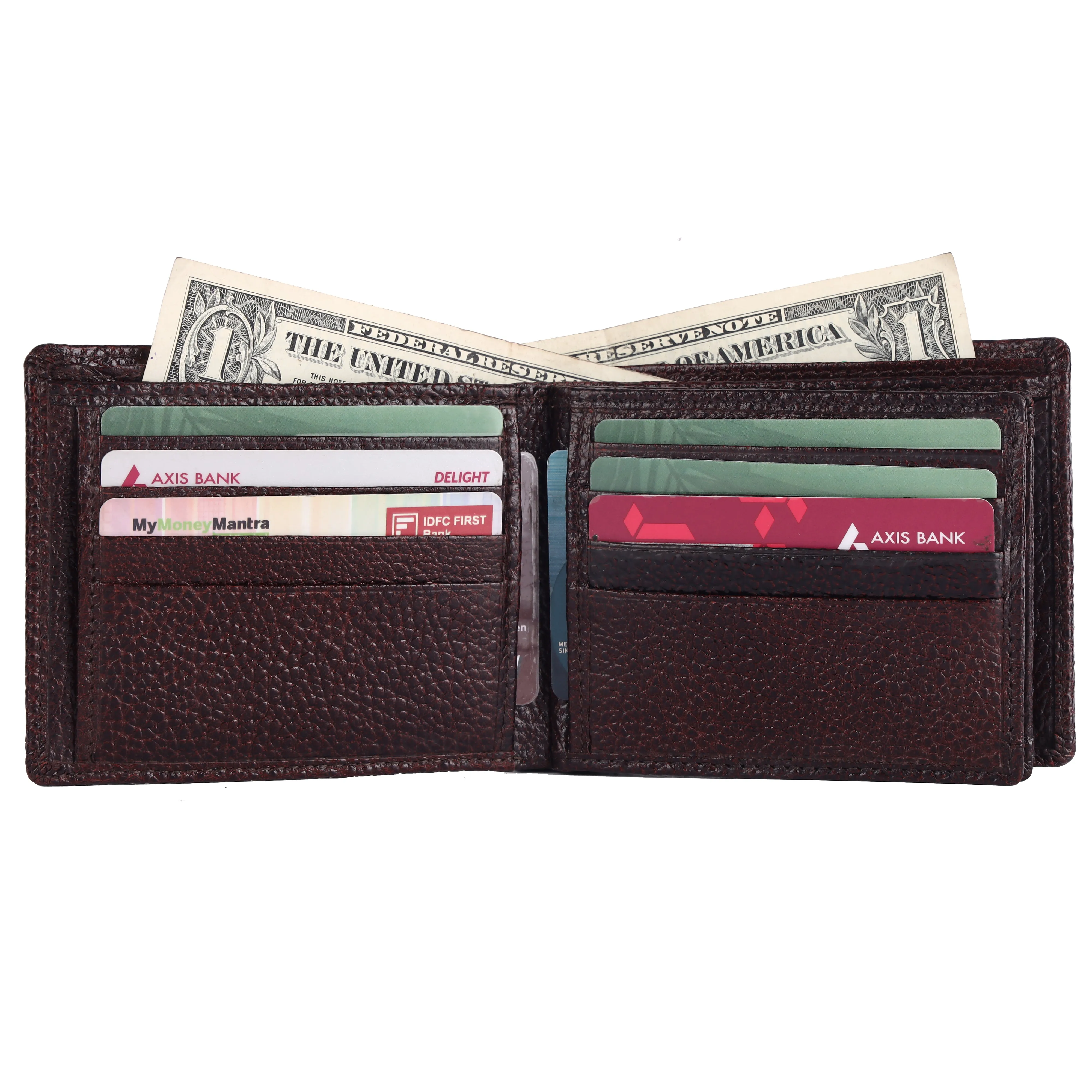Pebble Texture 16 Card Billfold Coin Pocket Wallet #983C