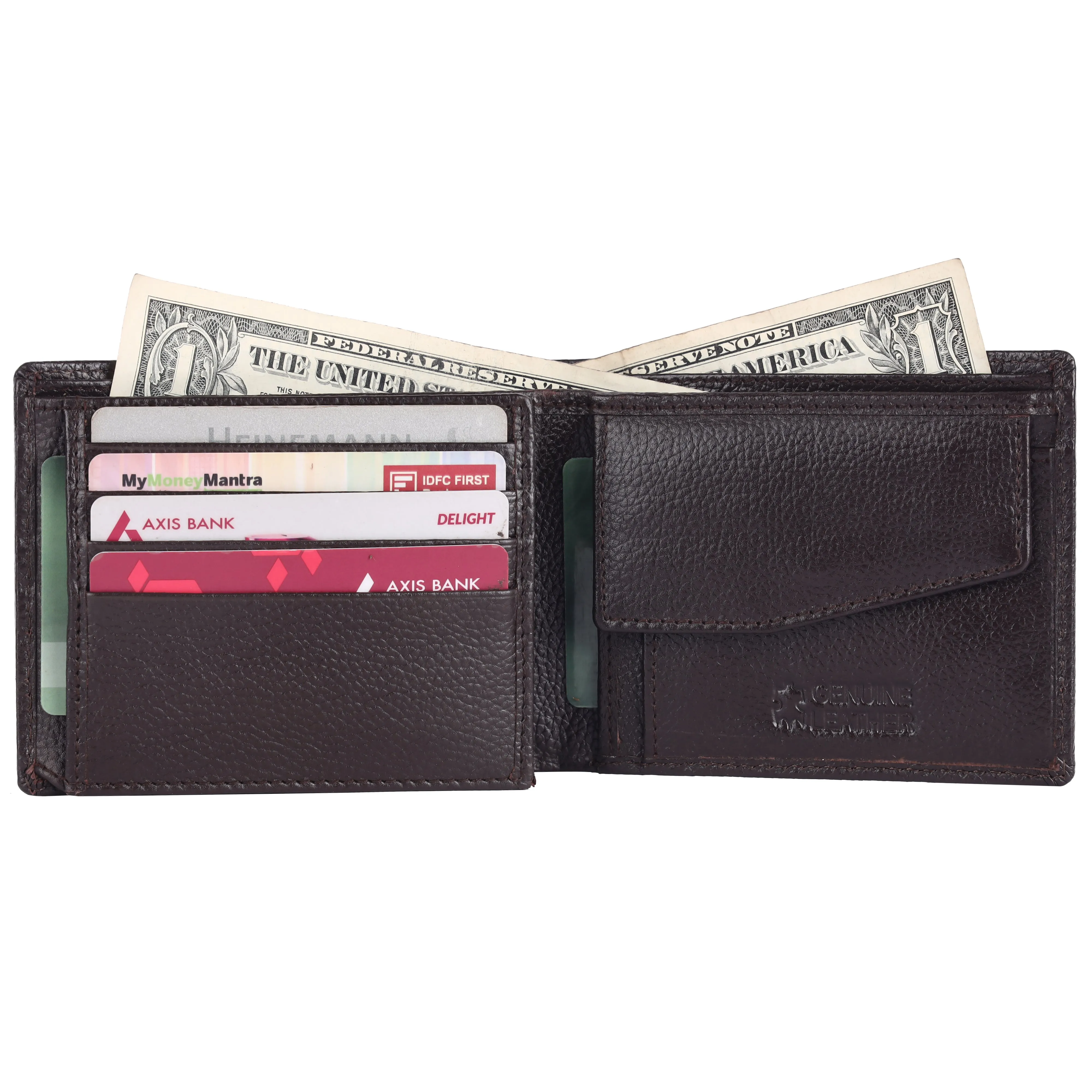 Pebble Texture 20 Card Billfold Coin Pocket Wallet #1001C