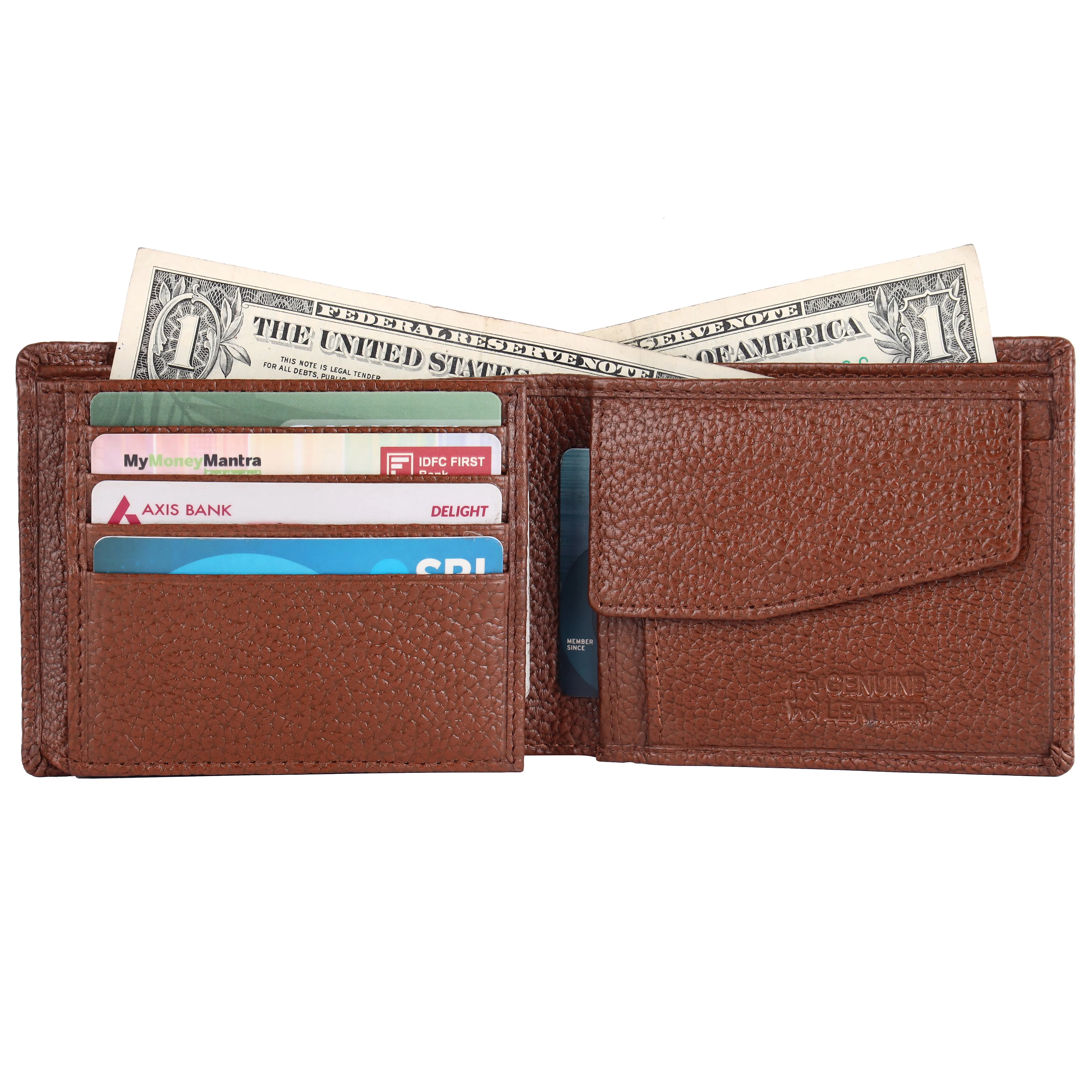 Pebble Texture 20 Card Billfold Coin Pocket Wallet #1001C