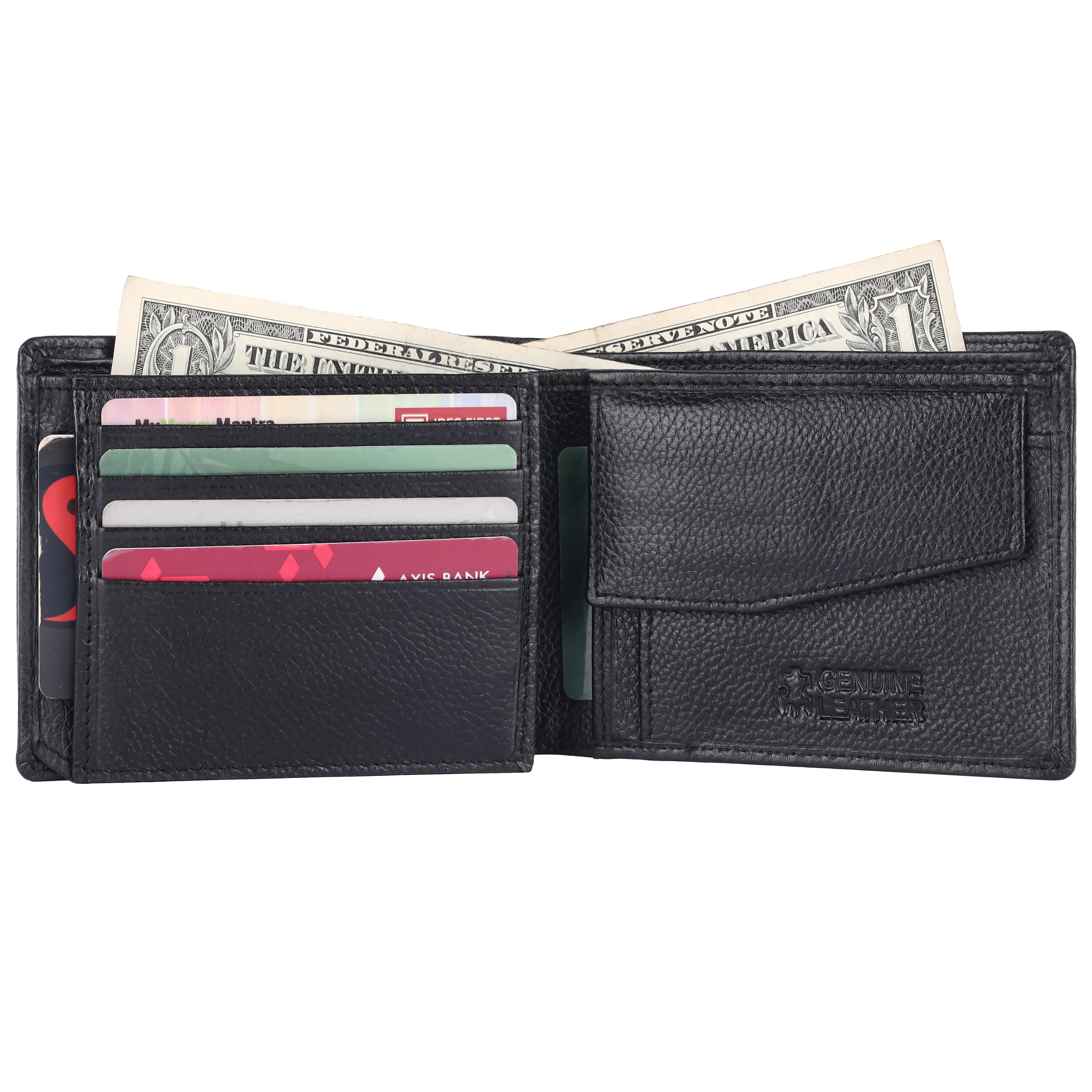 Pebble Texture 20 Card Billfold Coin Pocket Wallet #1001C