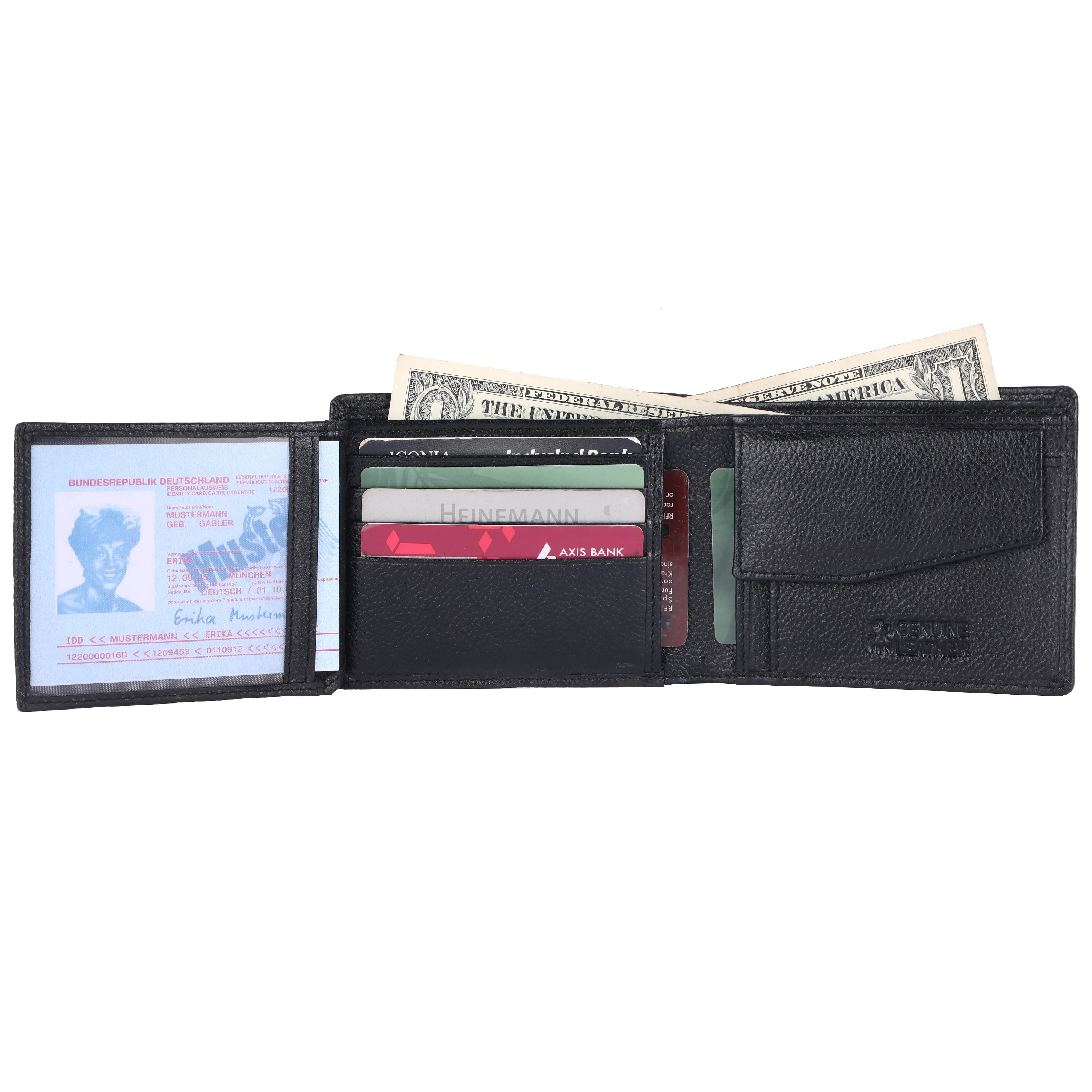 Pebble Texture 20 Card Billfold Coin Pocket Wallet #1001C