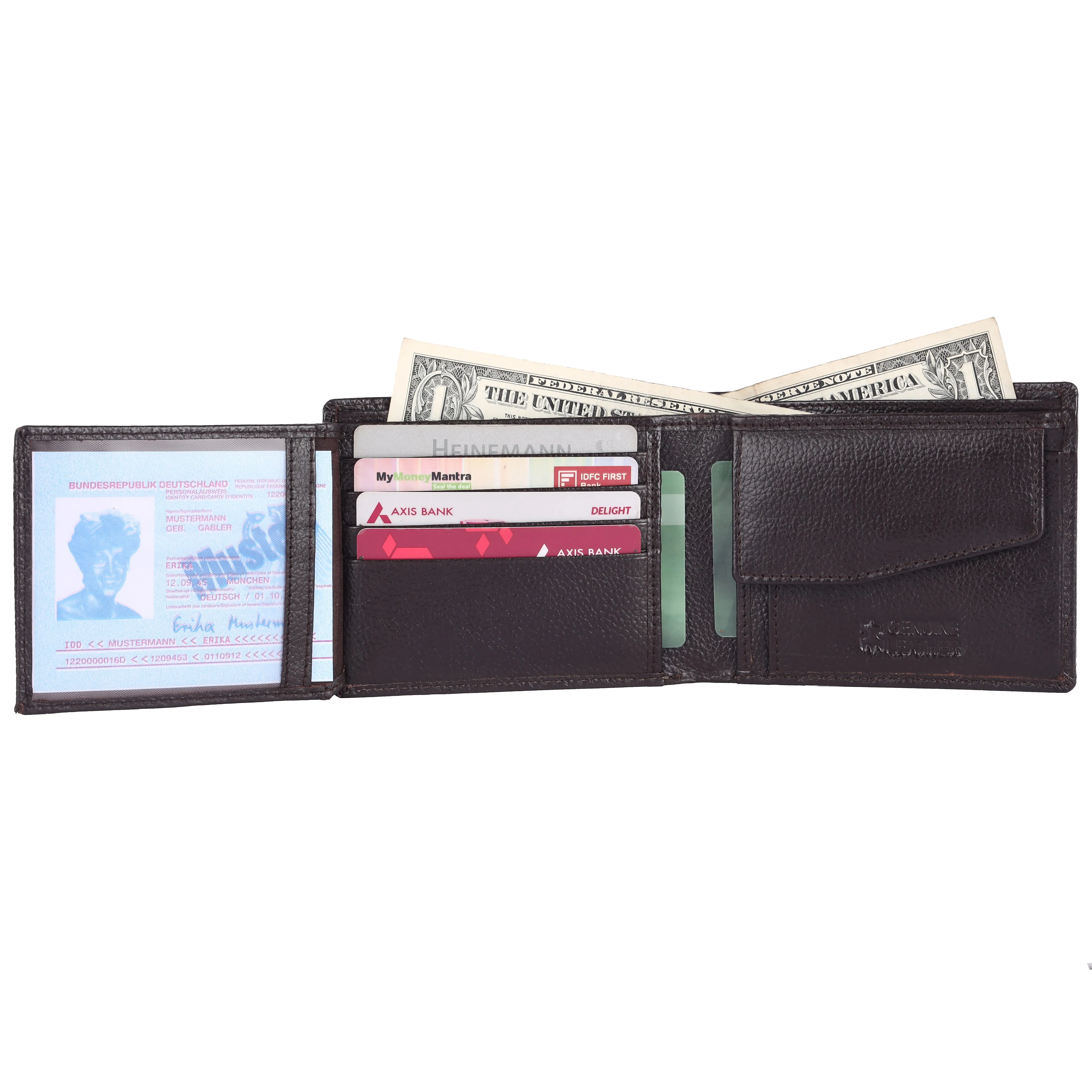 Pebble Texture 20 Card Billfold Coin Pocket Wallet #1001C