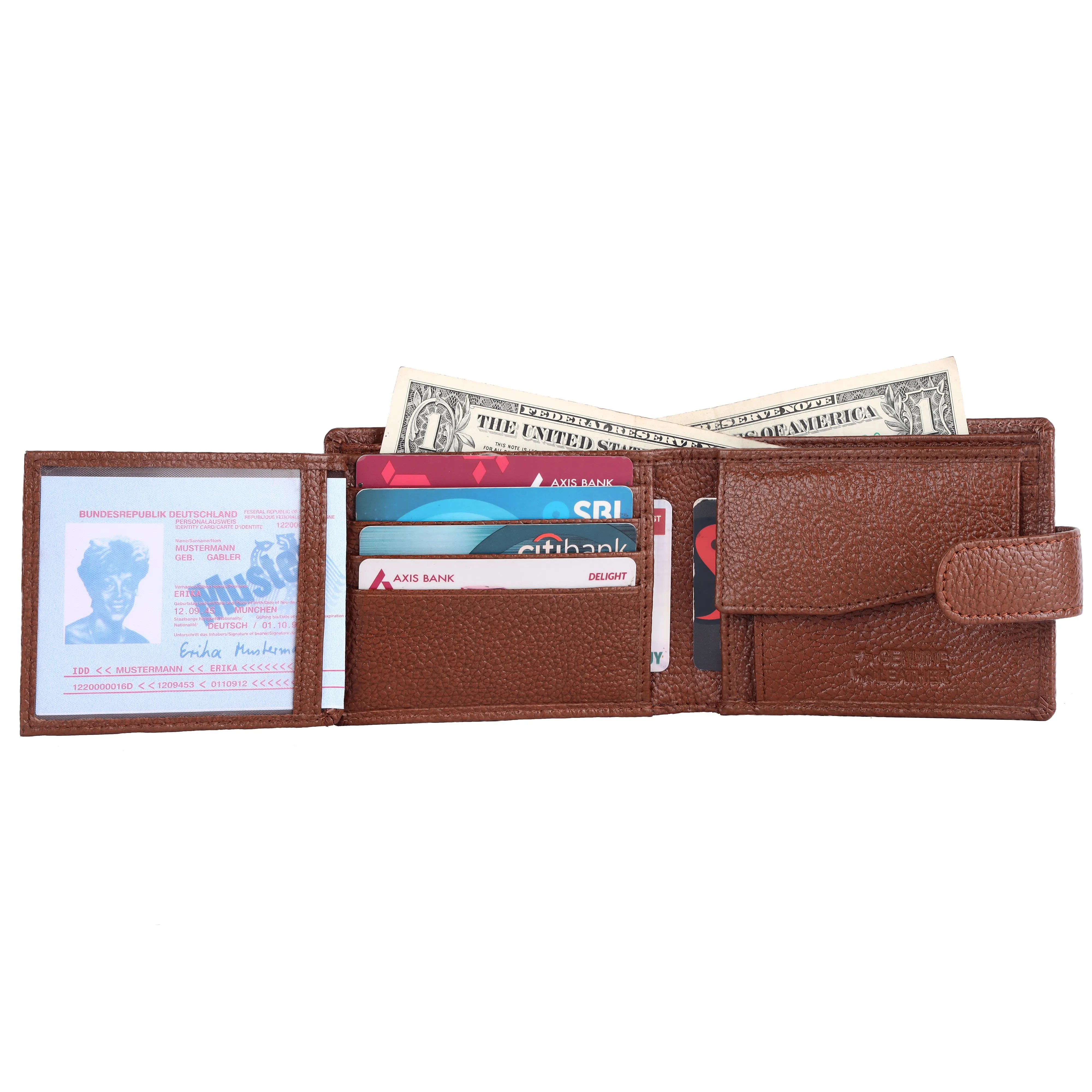 Pebble Texture 20 Card Billfold Coin Pocket Wallet #1001CL