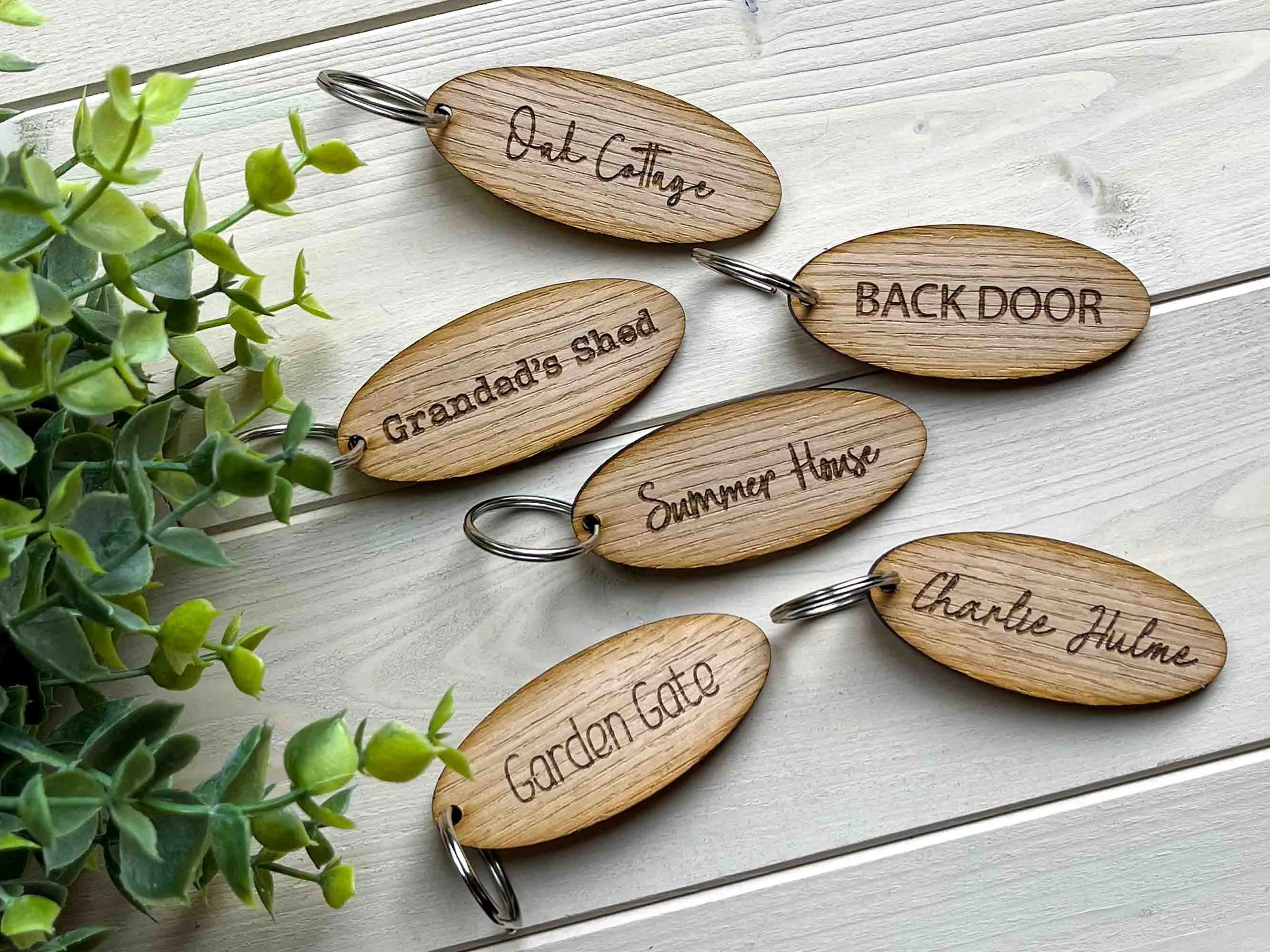 Personalised Wooden Keyring - Oval