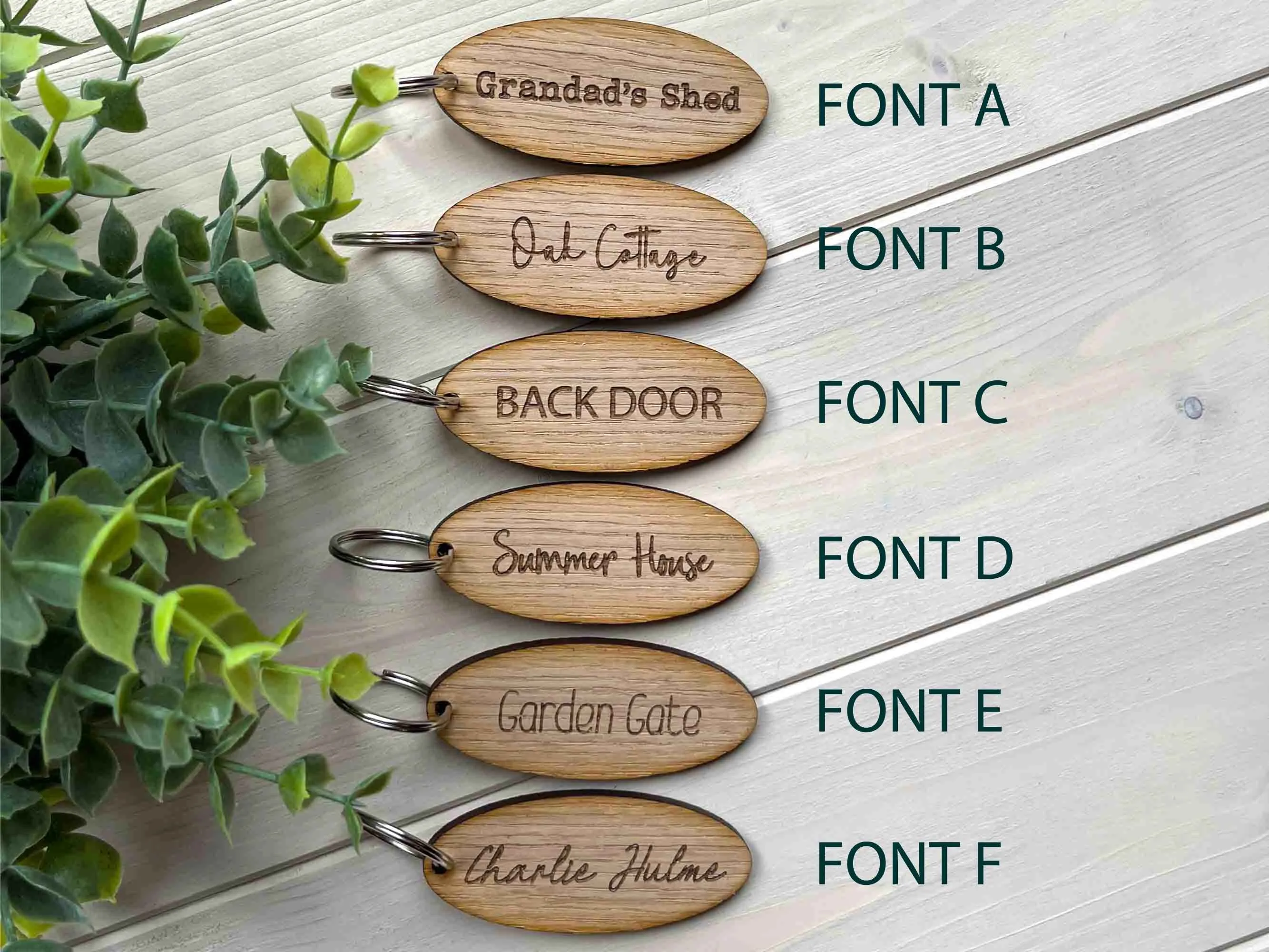 Personalised Wooden Keyring - Oval