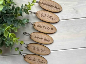 Personalised Wooden Keyring - Oval