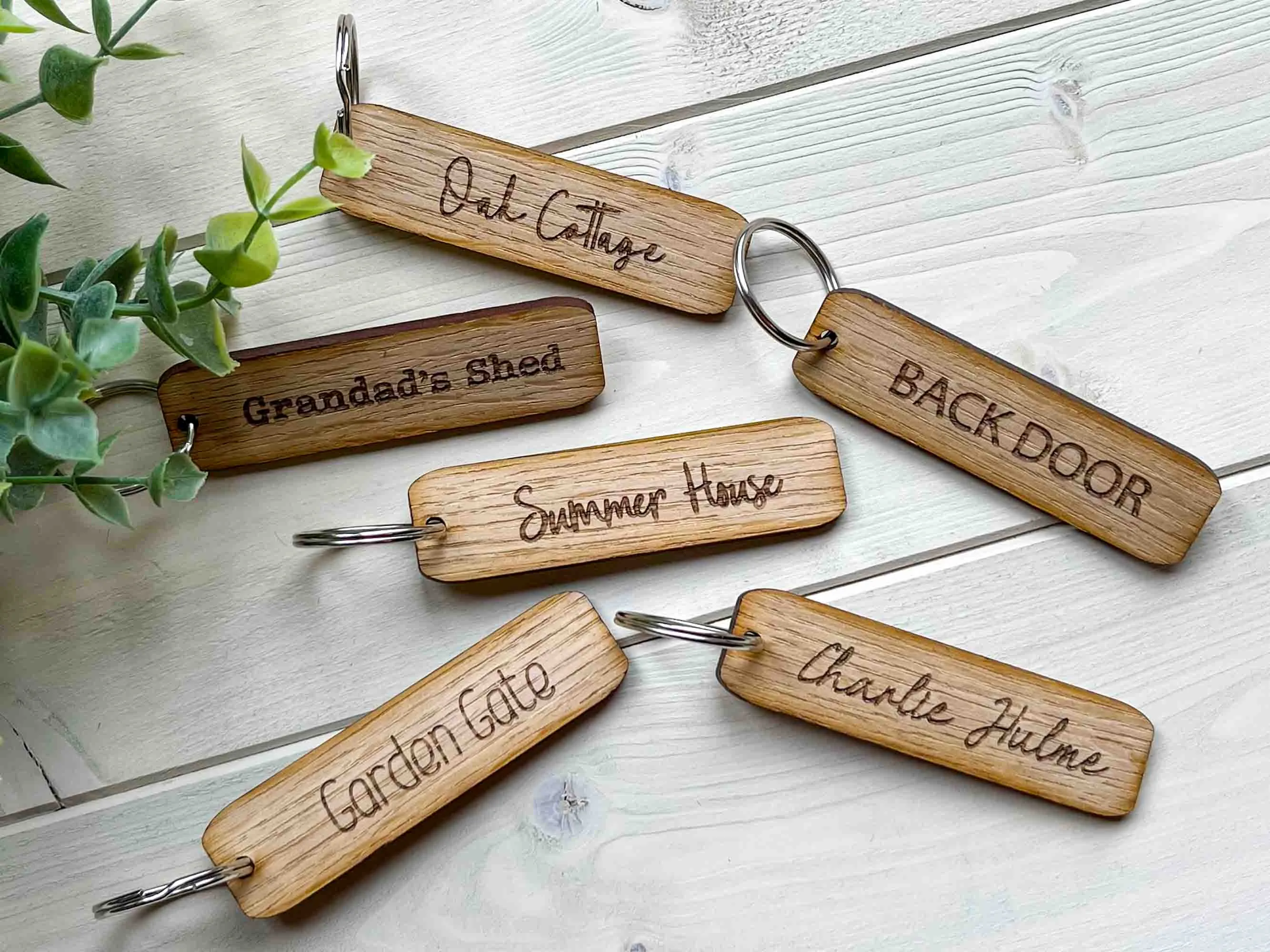 Personalised Wooden Keyring - Rectangular
