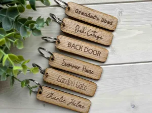 Personalised Wooden Keyring - Rectangular