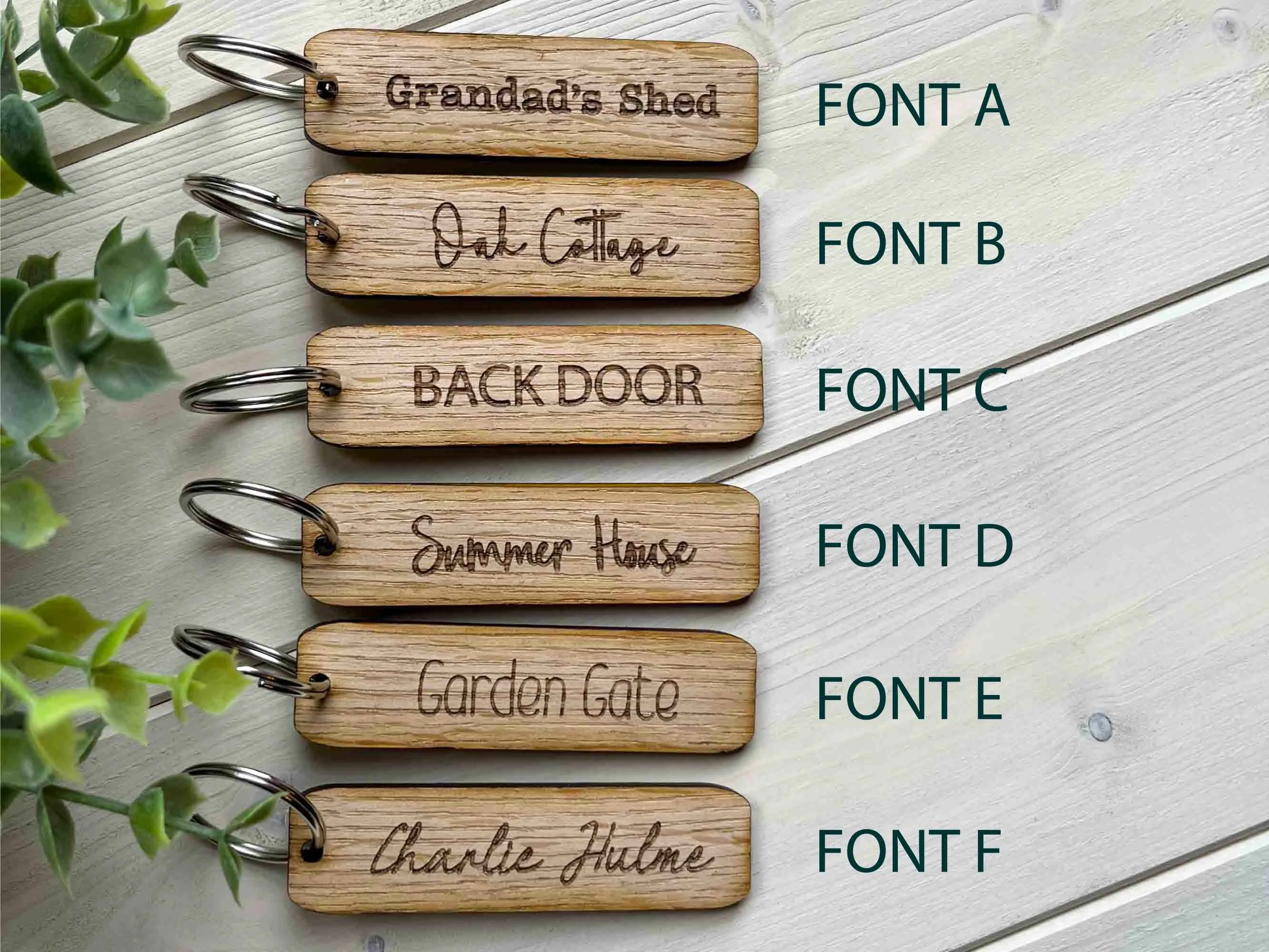 Personalised Wooden Keyring - Rectangular