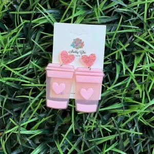 Pink Coffee Earrings