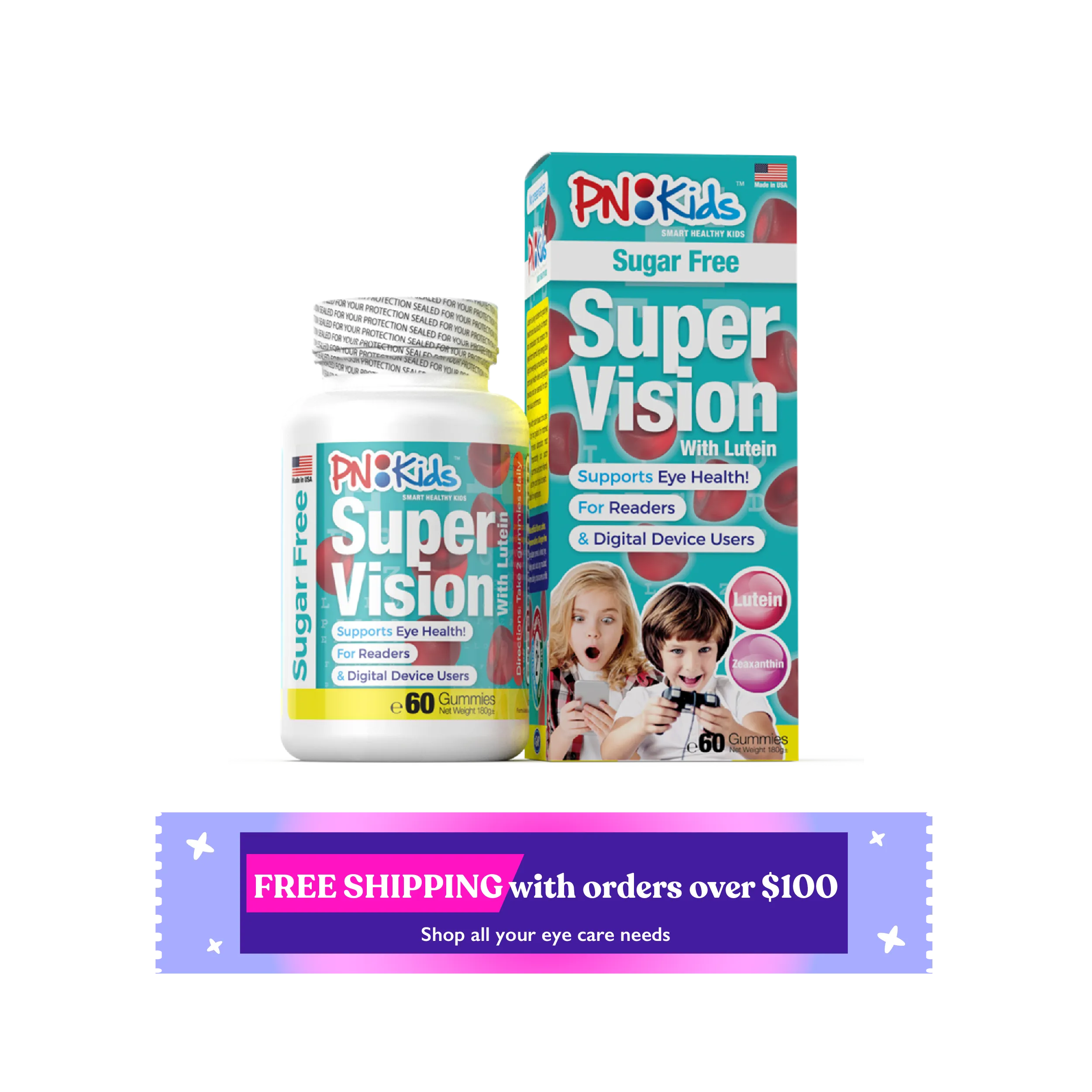 PNKids Super Vision Sugar Free Gummies 60s