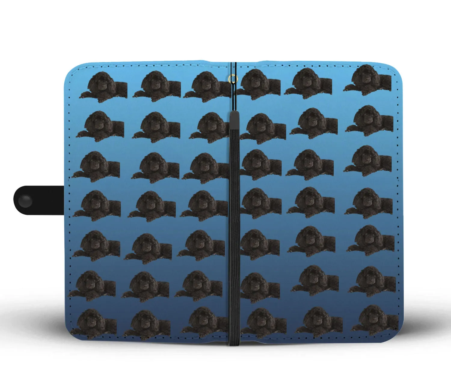 Poodle Phone Case Wallet - Black