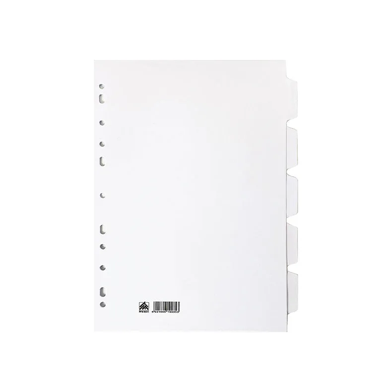 Pop Bazic White Cardboard Dividers A4 5s