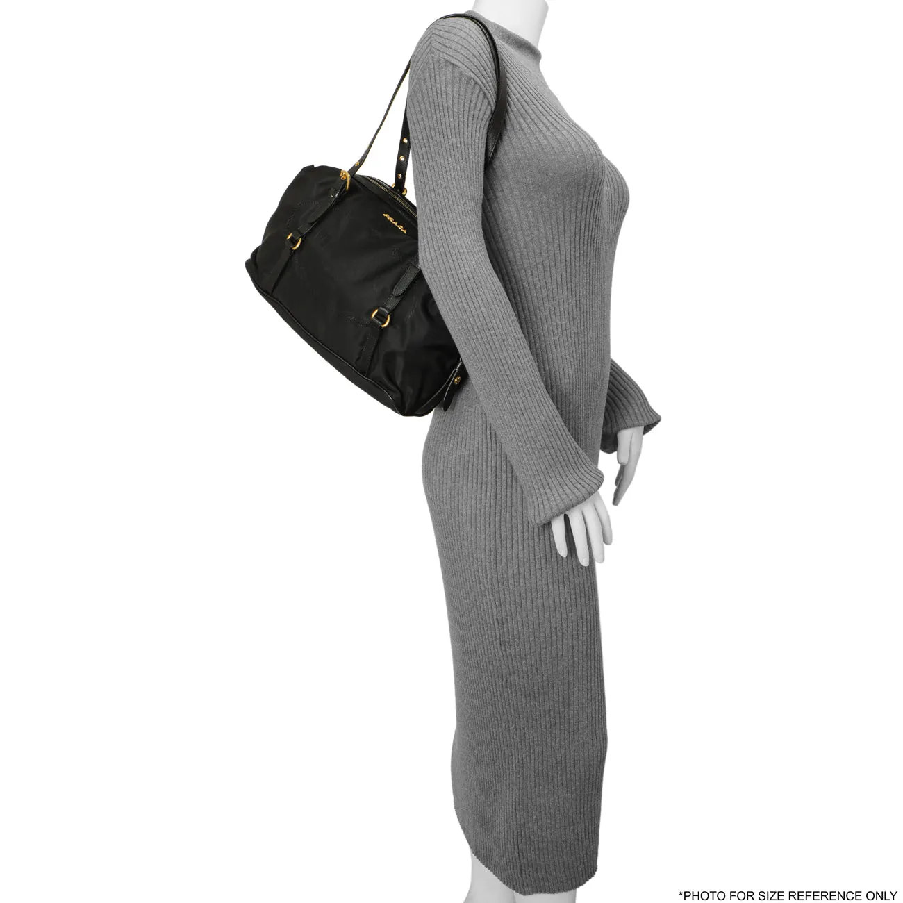 Prada Black Nylon Canapa Shoulder Bag