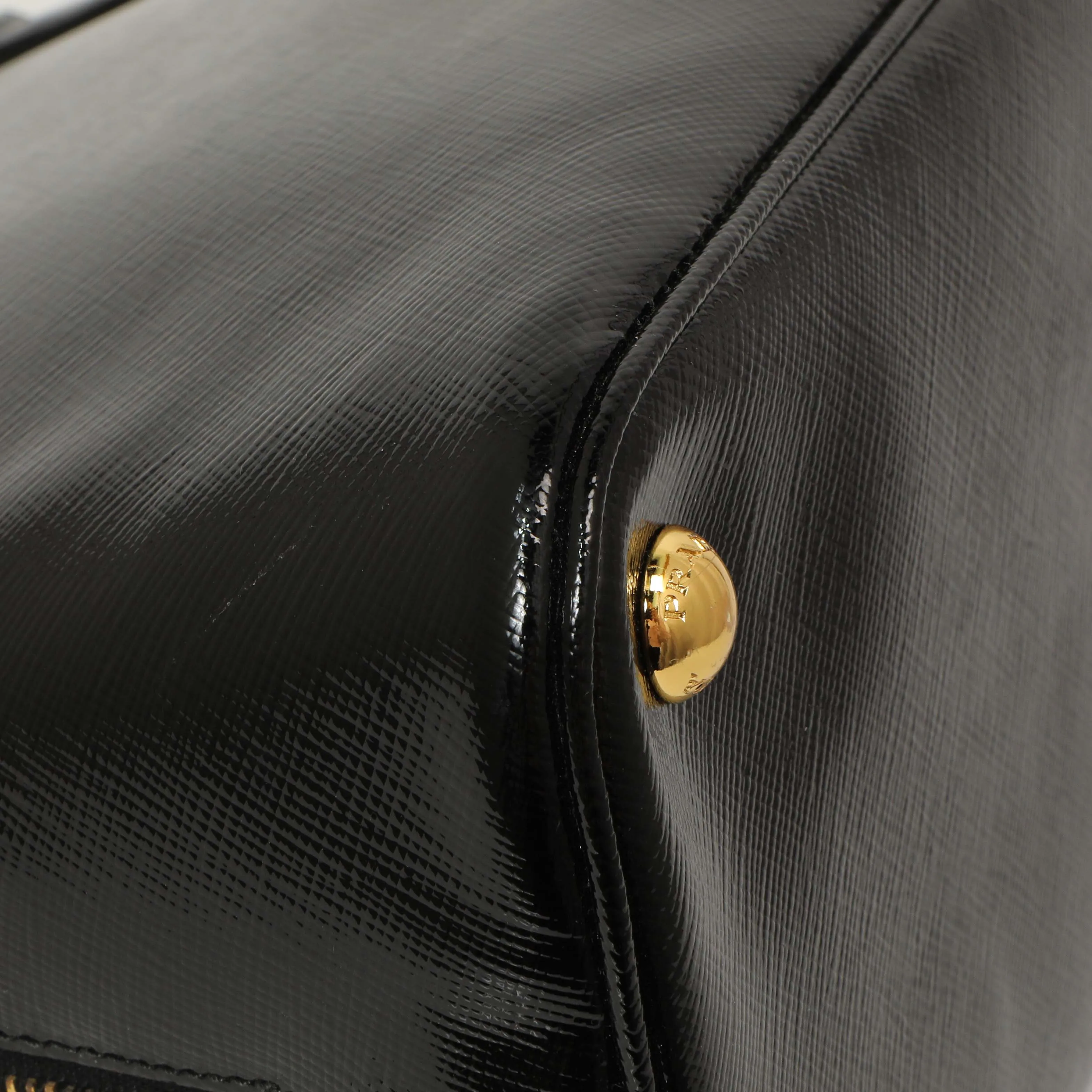 Prada Black Saffiano Vernice Promenade Tote