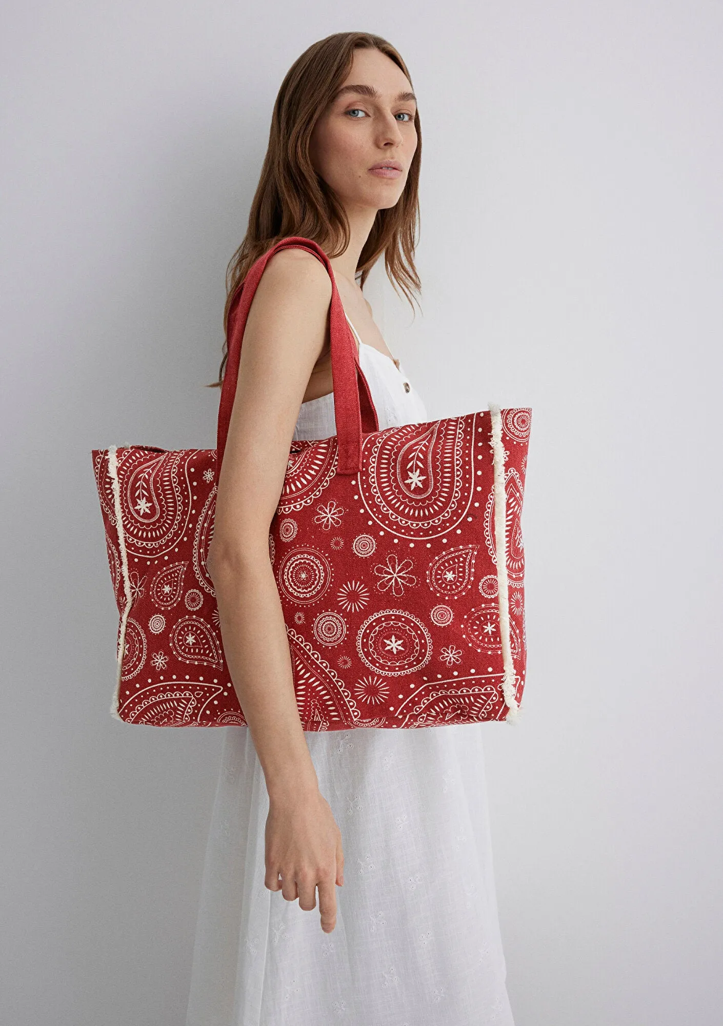 Printed Red Shoulder Bag